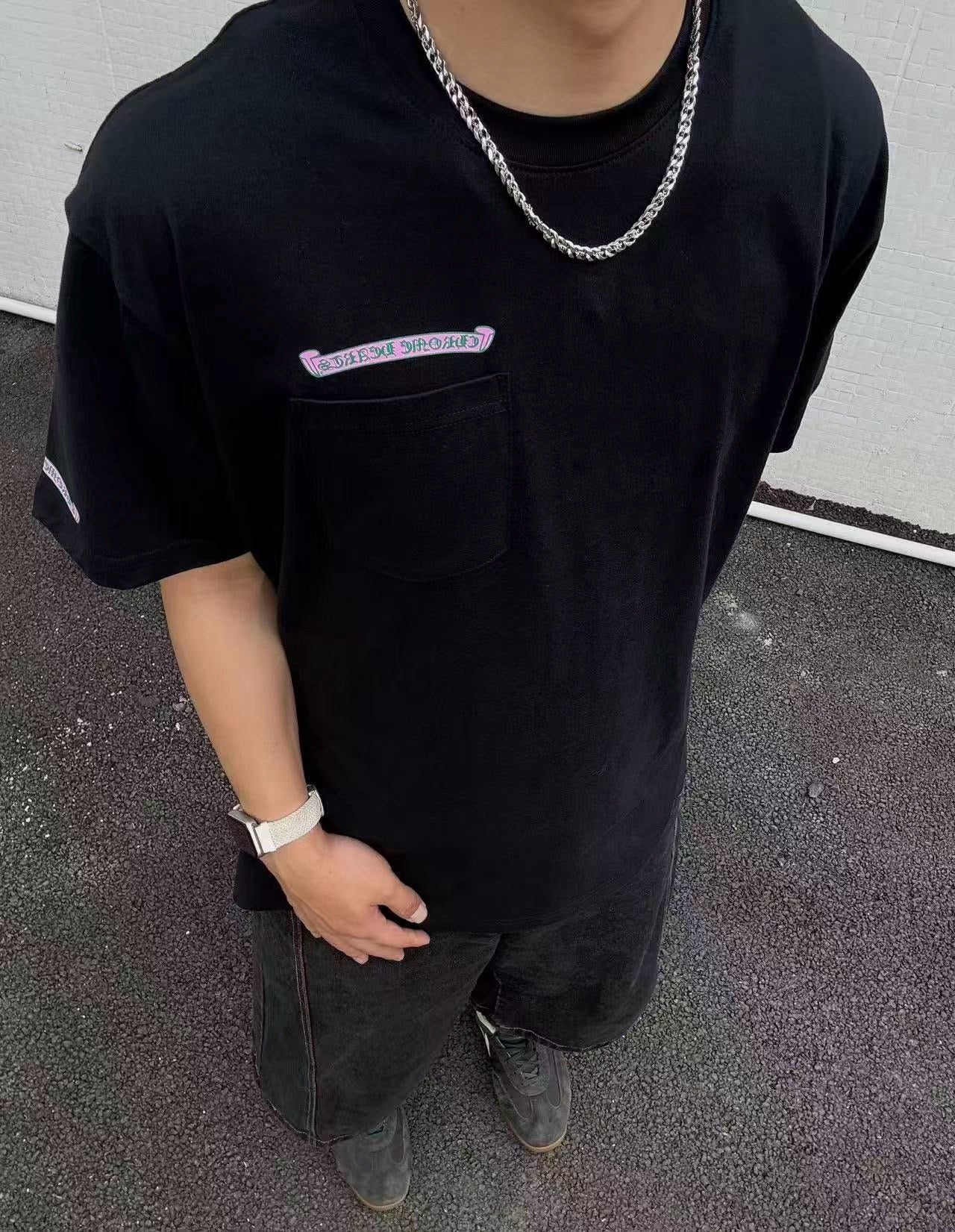 크롬하츠 핑크로고 티셔츠