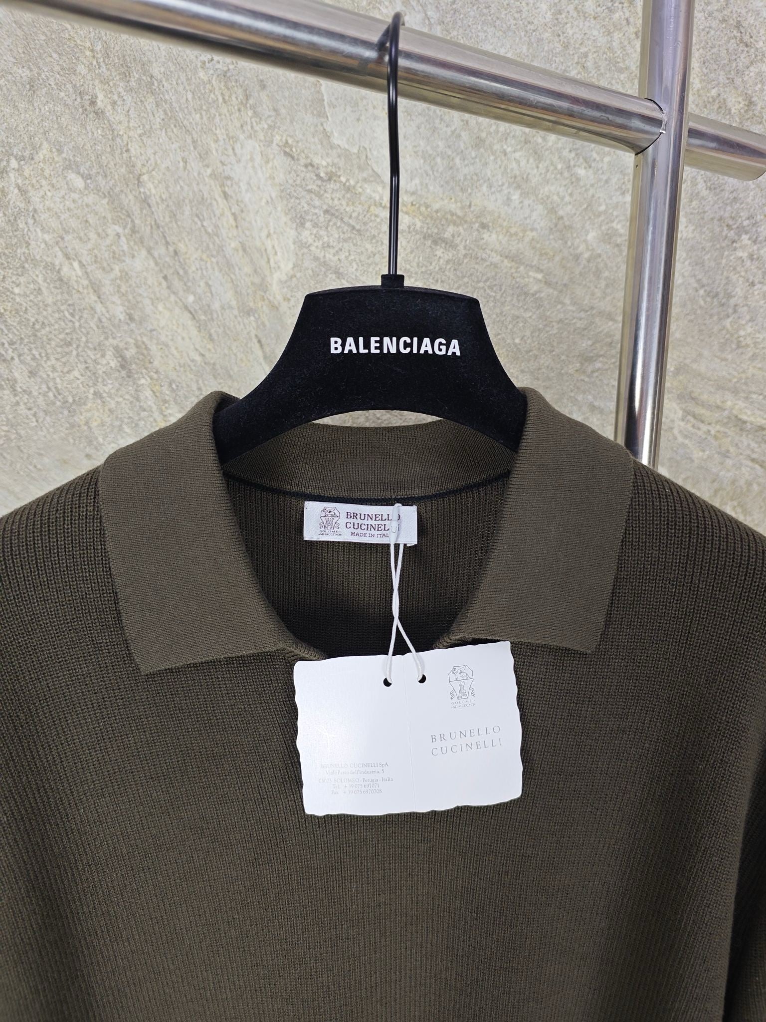 브루넬로 쿠치넬리 코튼 라이트웨이트 니트 셔츠