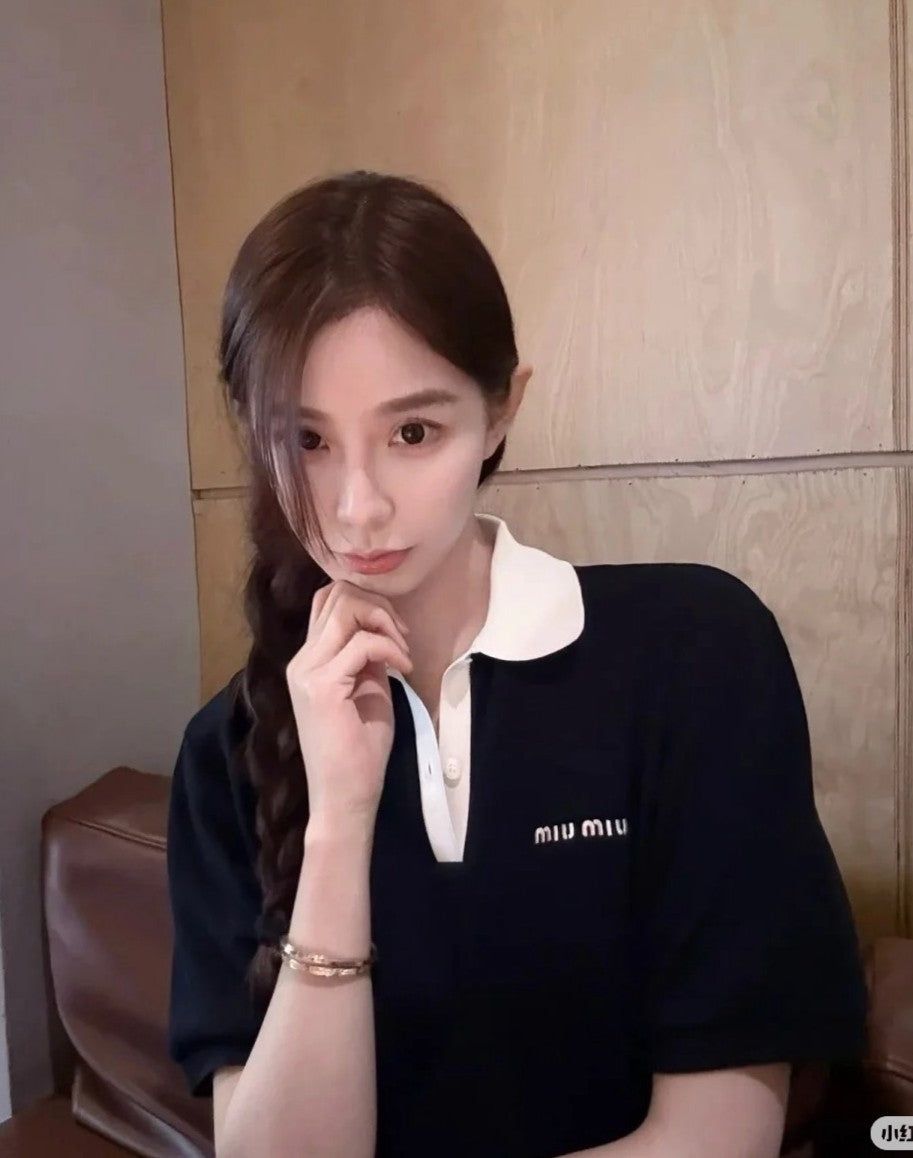 미우미우 카라 배색 폴로 셔츠