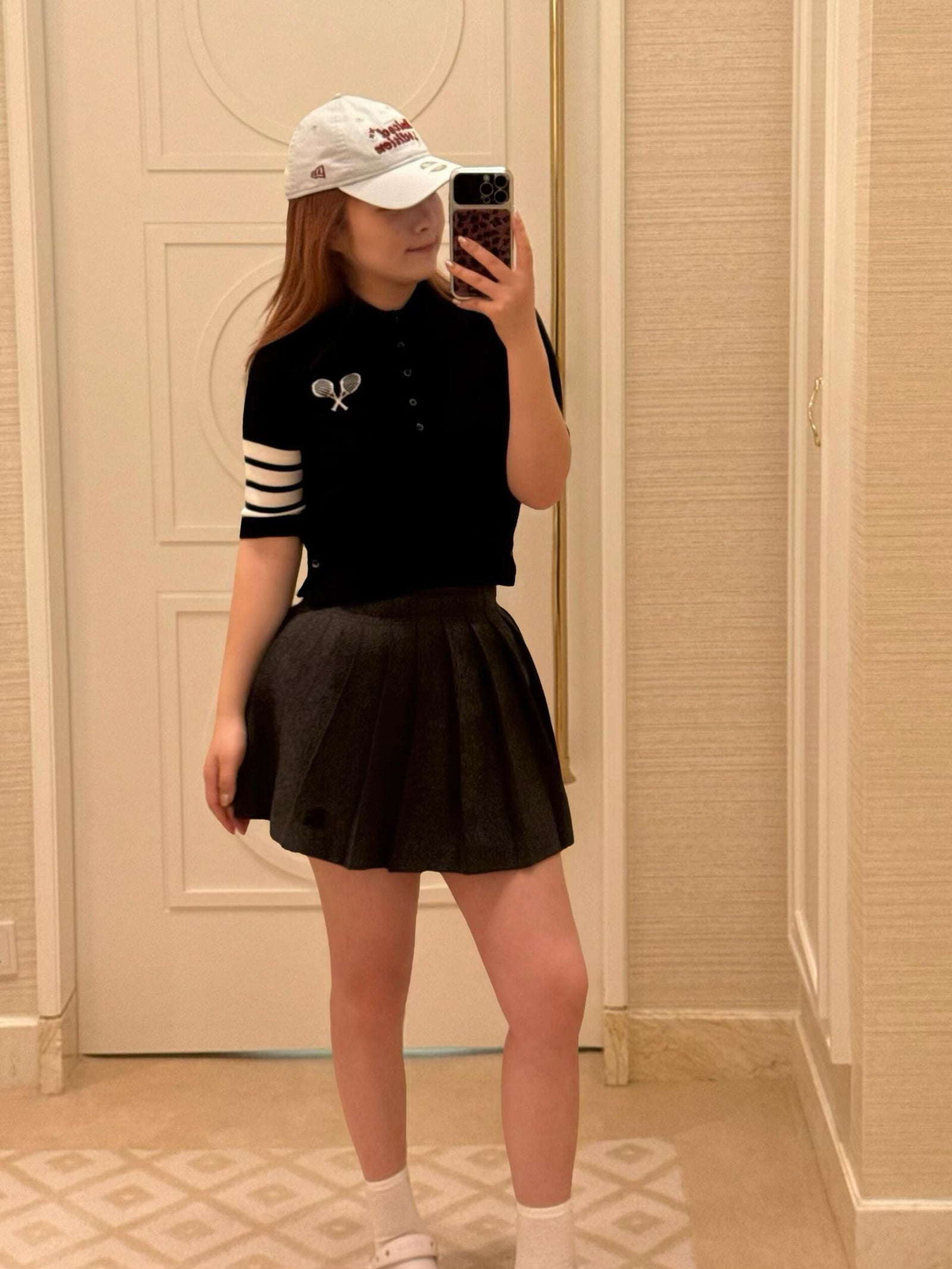 톰브라운 테니스 자수 폴로 티셔츠