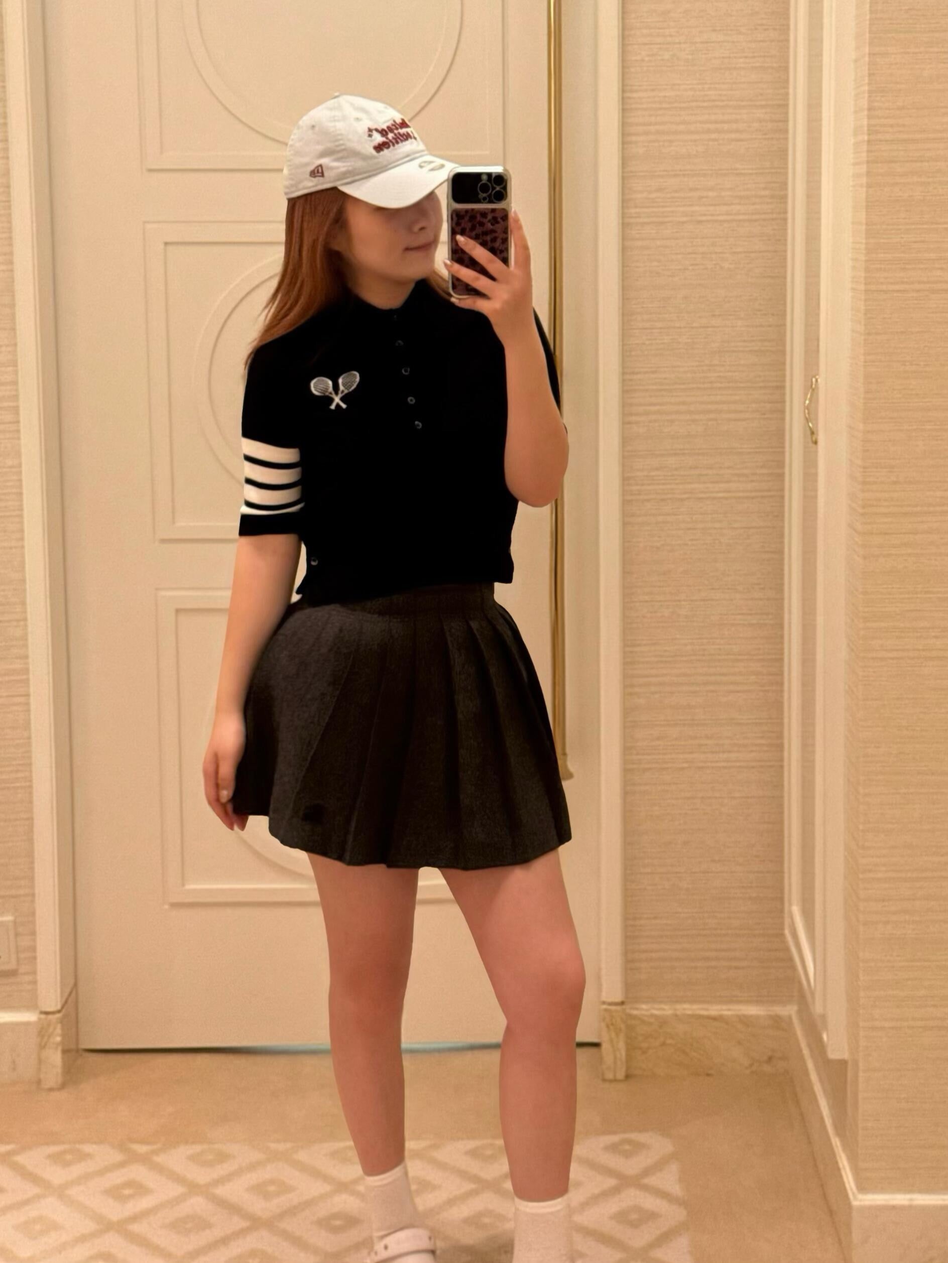 톰브라운 테니스 자수 폴로 티셔츠