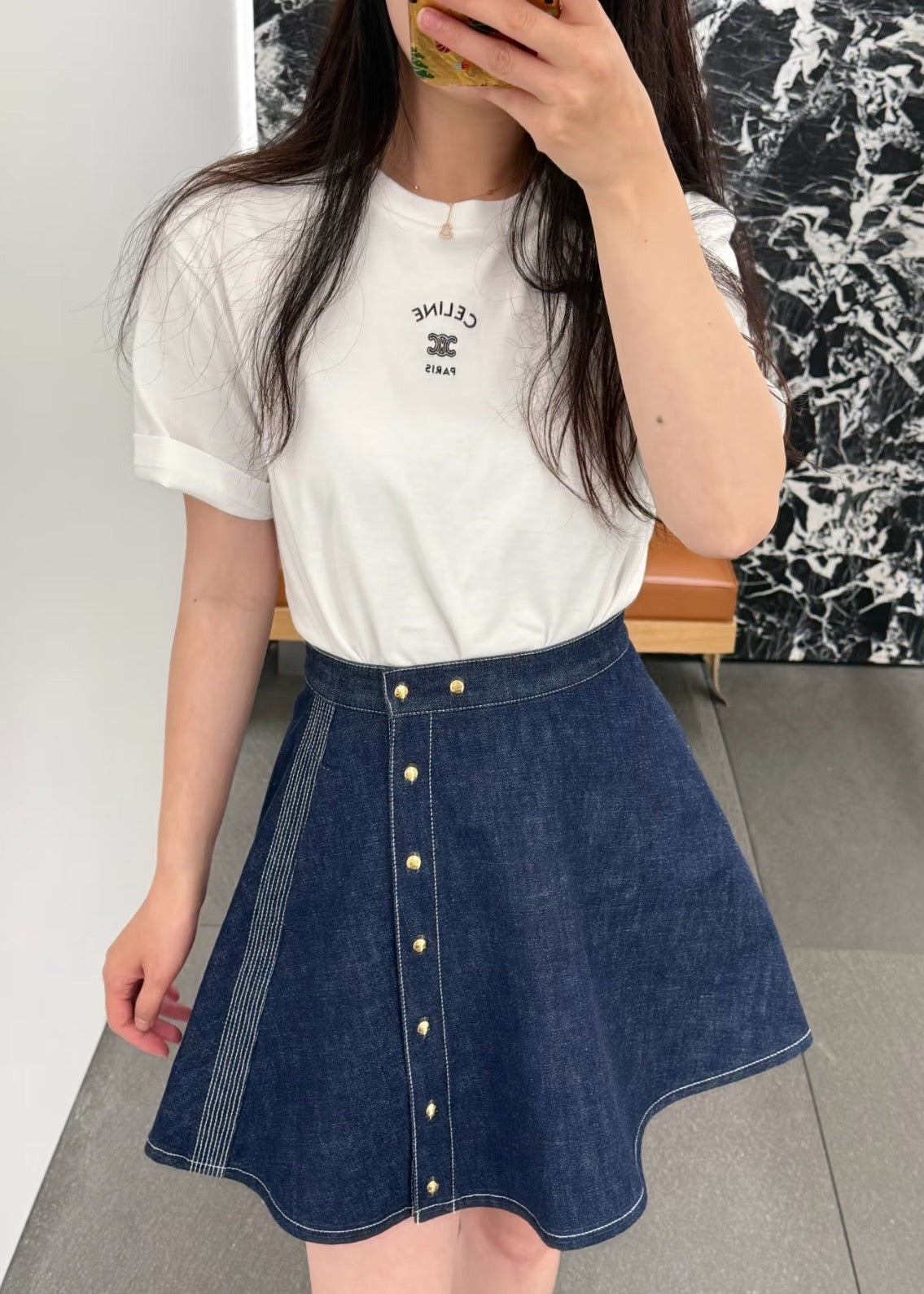 CEL 코튼 저지 루즈 티셔츠 에크루