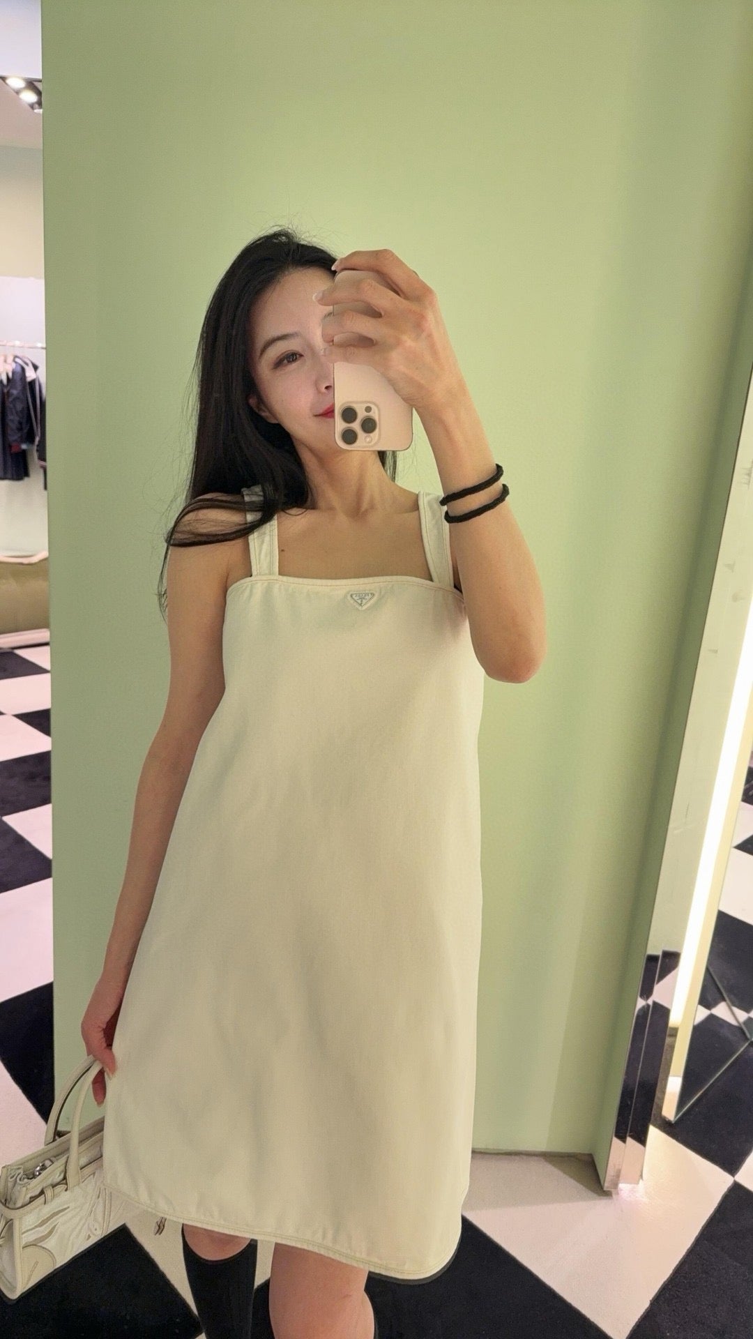 프라다 올드 데님 미니 드레스