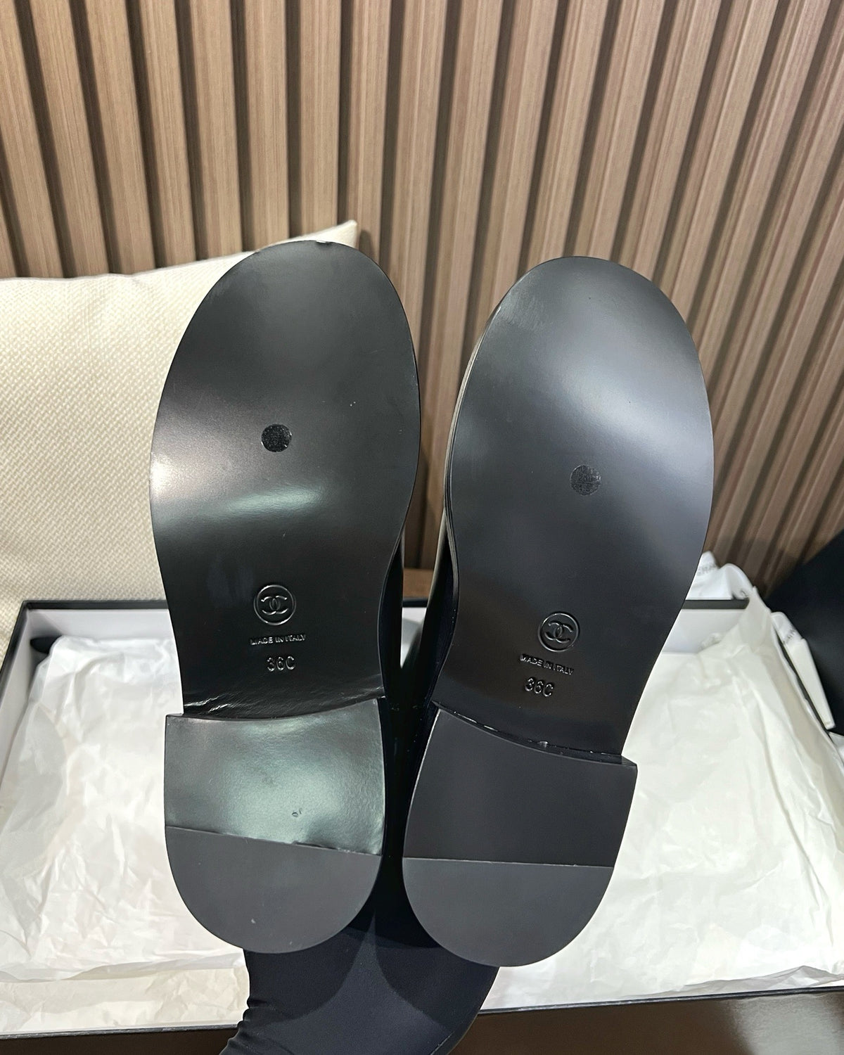 C 24P 레더 롱 부츠