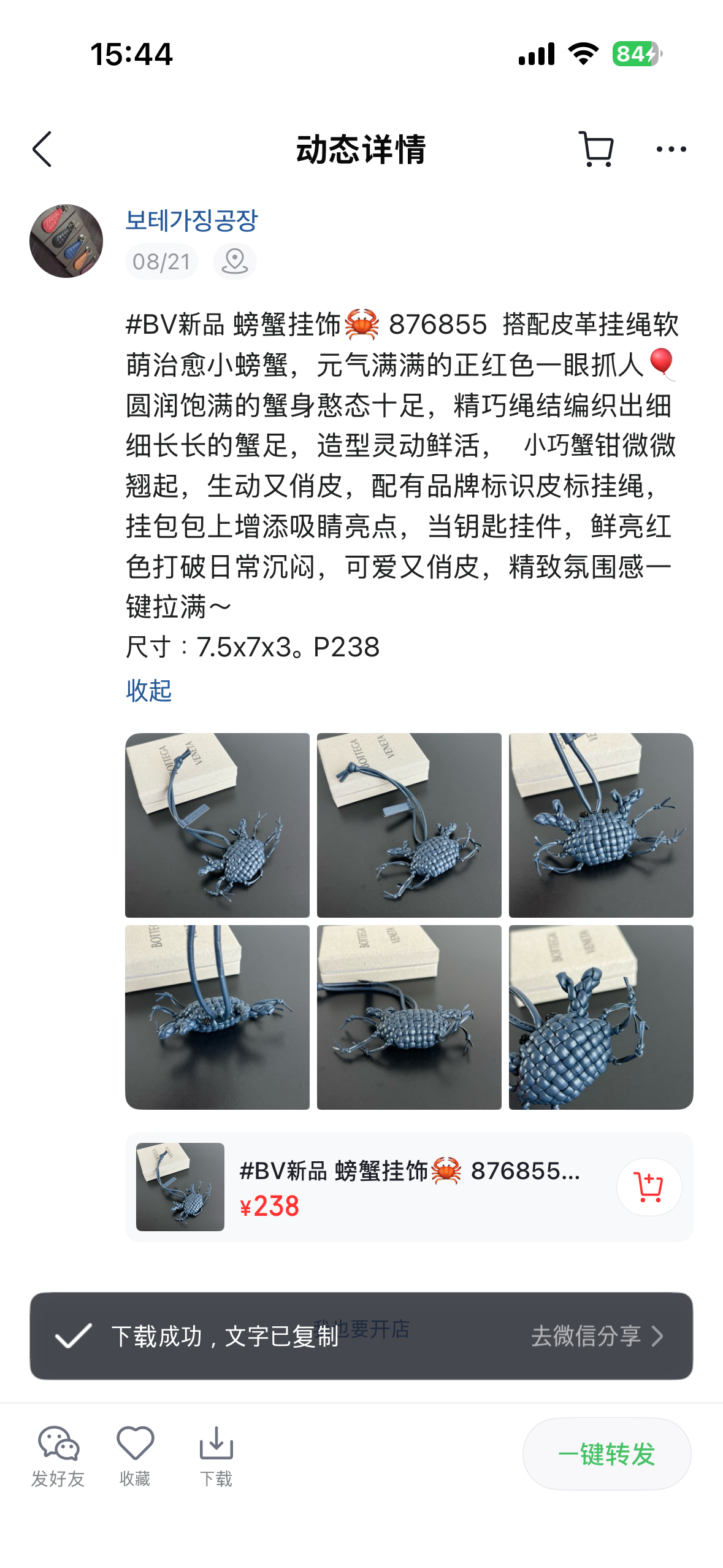 보테가 베네타 크랩 참
