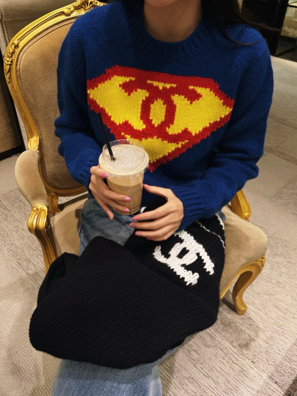 C 슈퍼맨 풀오버 니트