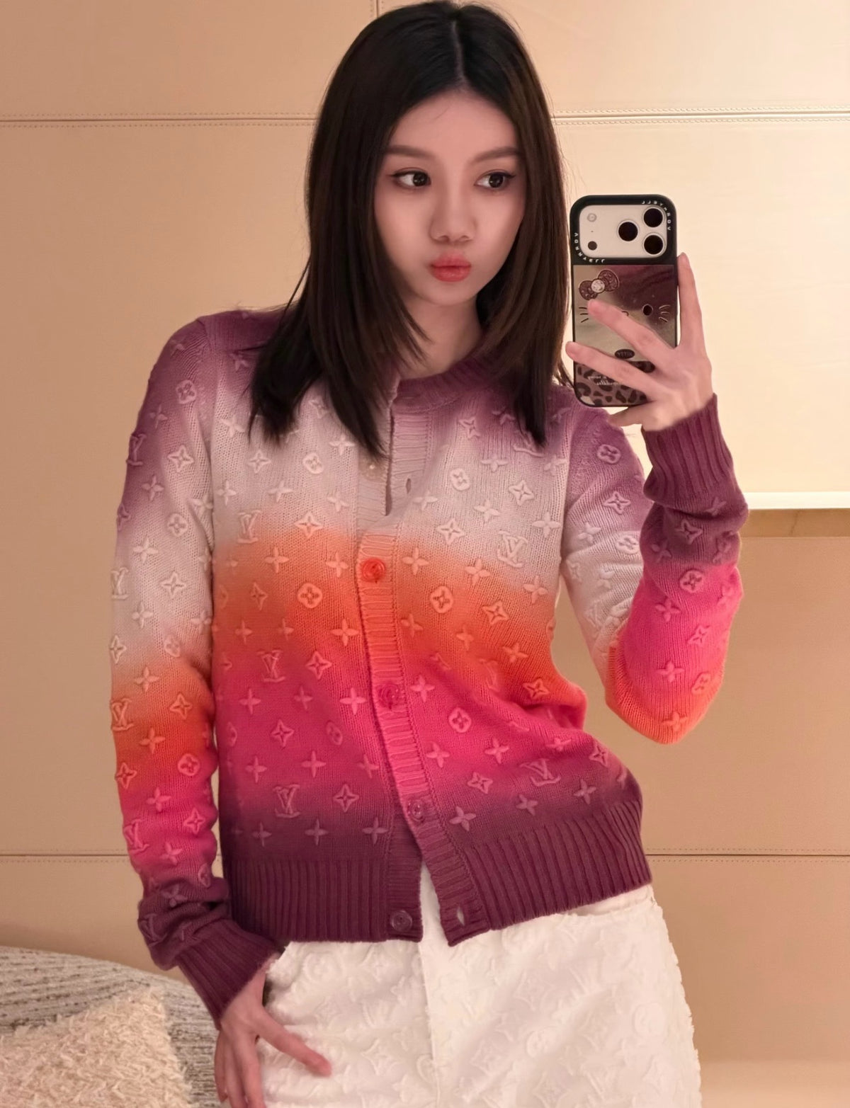 루이비통 3D 모노그램 타이다이 가디건