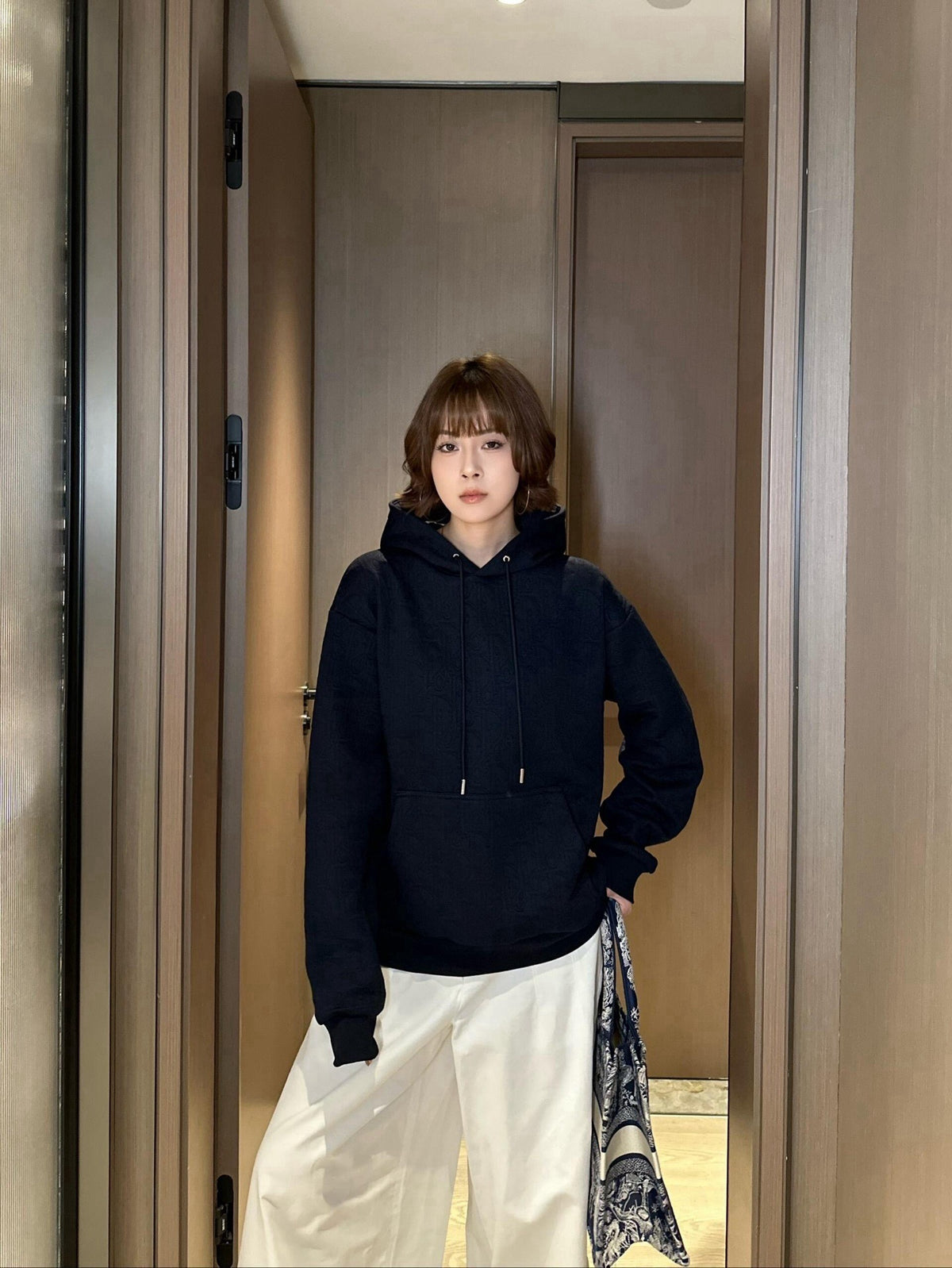 디올 오블리크 후드 스웨트셔츠