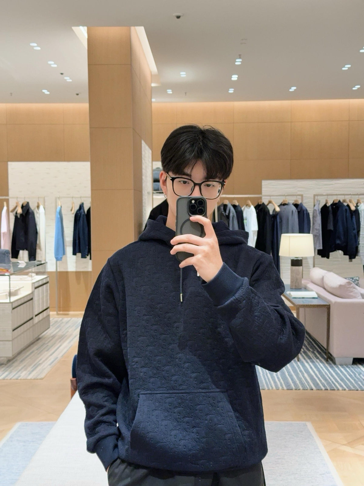 디올 오블리크 후드 스웨트셔츠