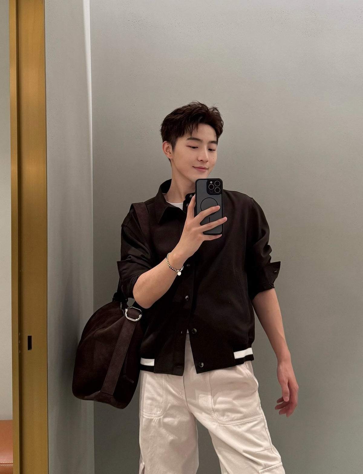 로에베 울 개버딘 블루종 자켓