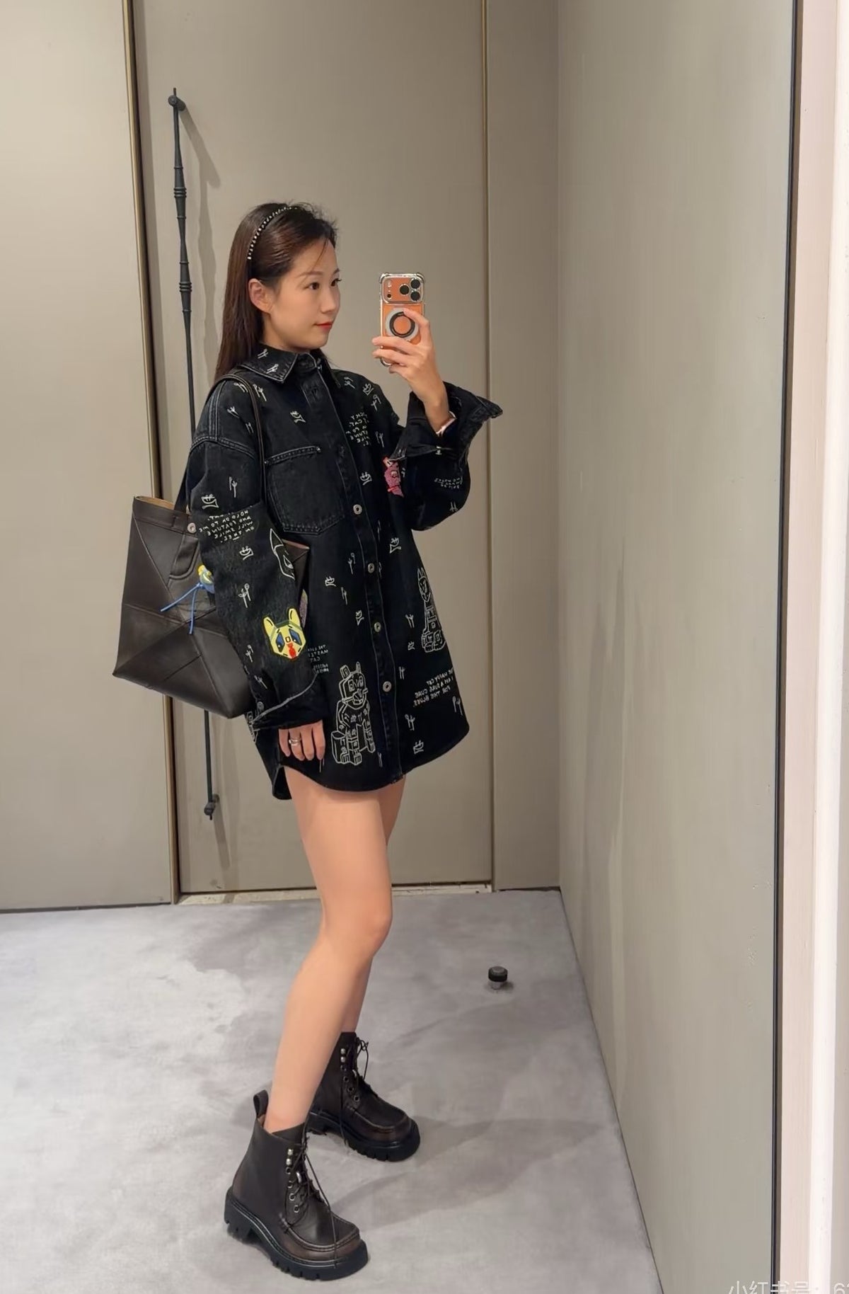 로에베 x 루이스 웨인 엠브로이더리 데님 오버셔츠