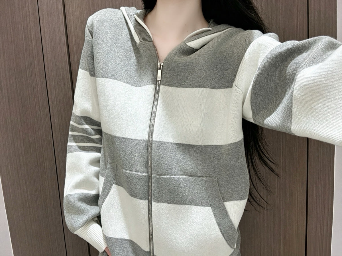 톰브라운 헥터 4선 럭비 후드집업
