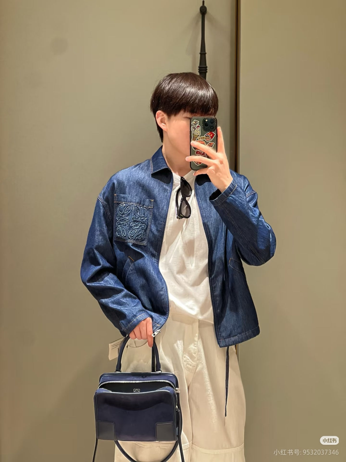 로에베 코튼 샴브레이 자켓