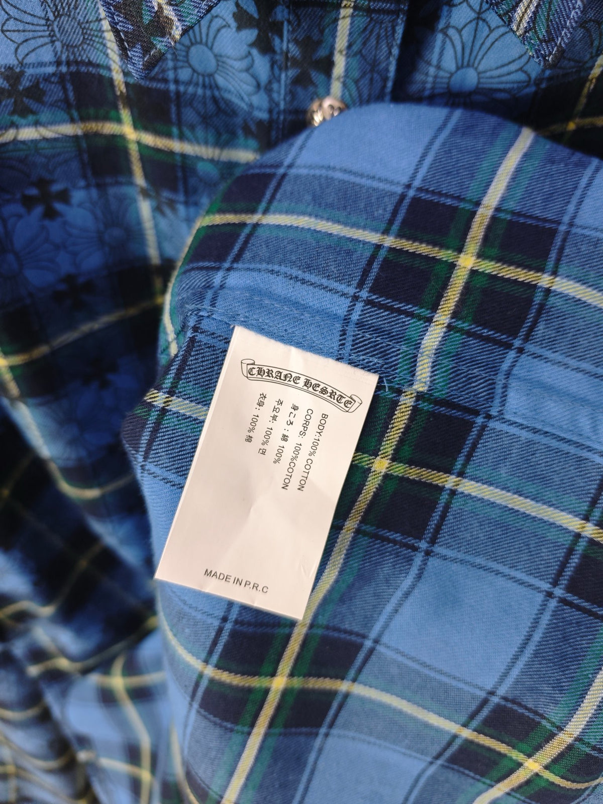 크롬하츠 체크 패턴 셔츠