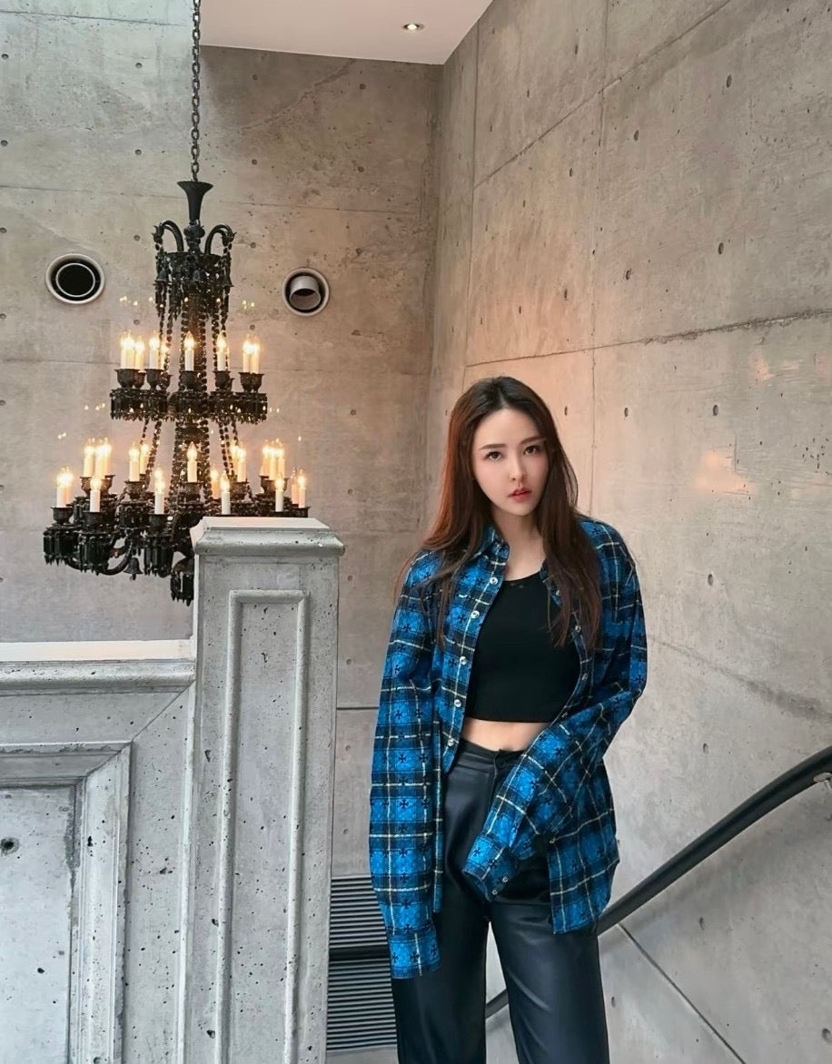 크롬하츠 체크 패턴 셔츠