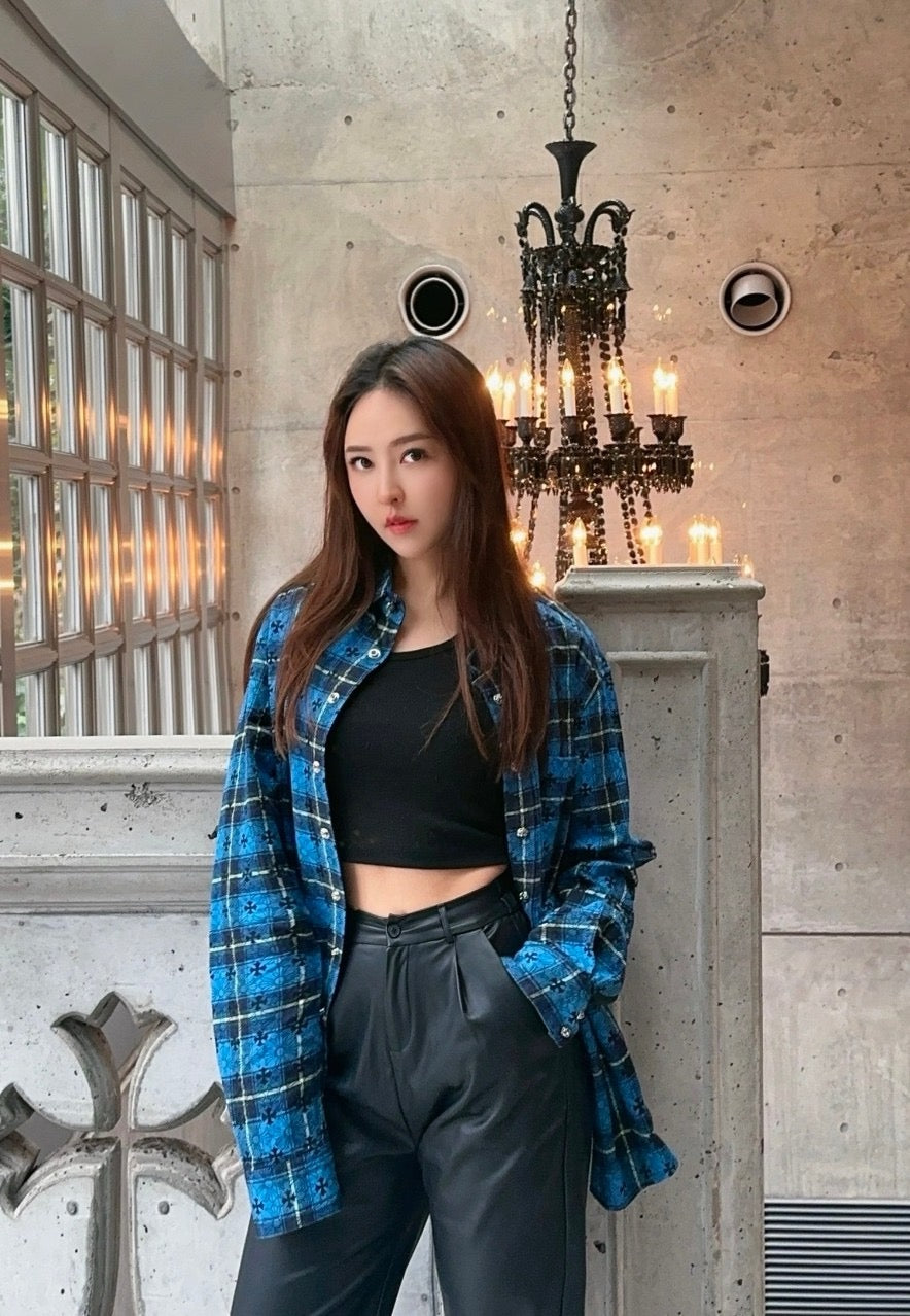 크롬하츠 체크 패턴 셔츠