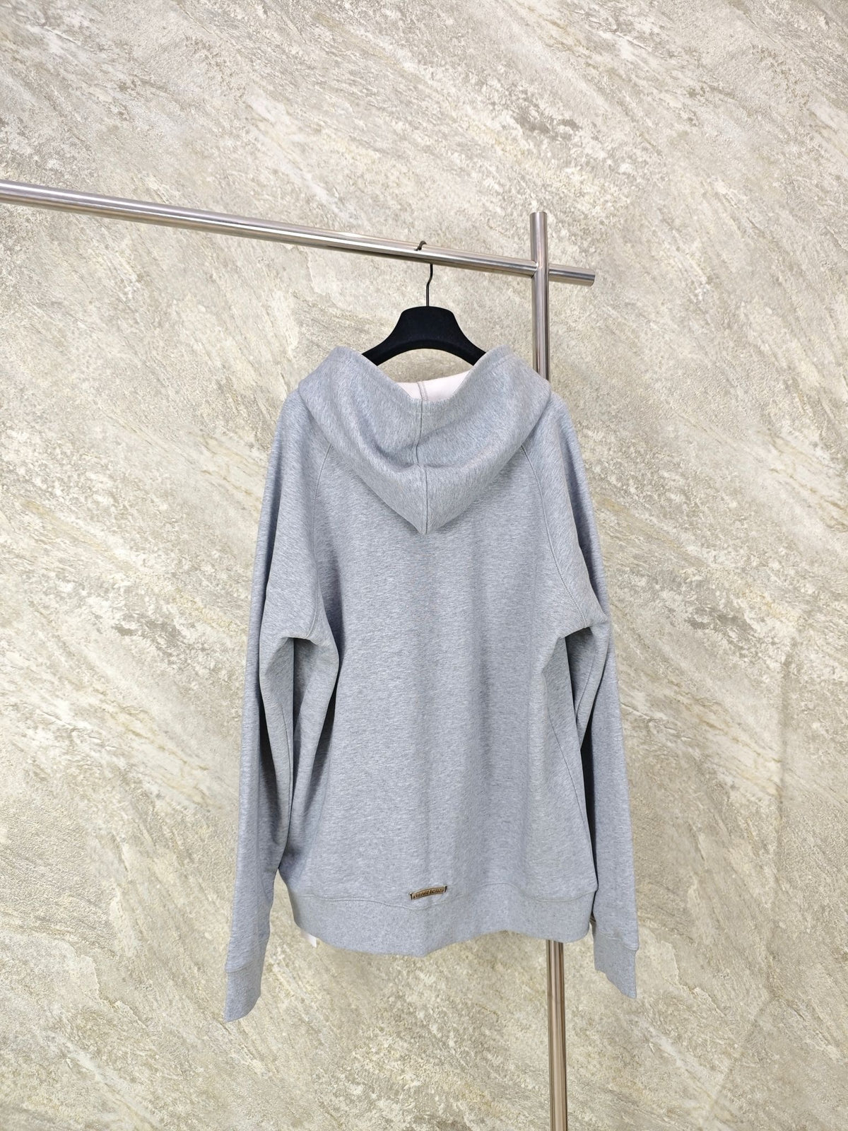 크롬하츠 크로스 레더 패치 플리스 후드 집업