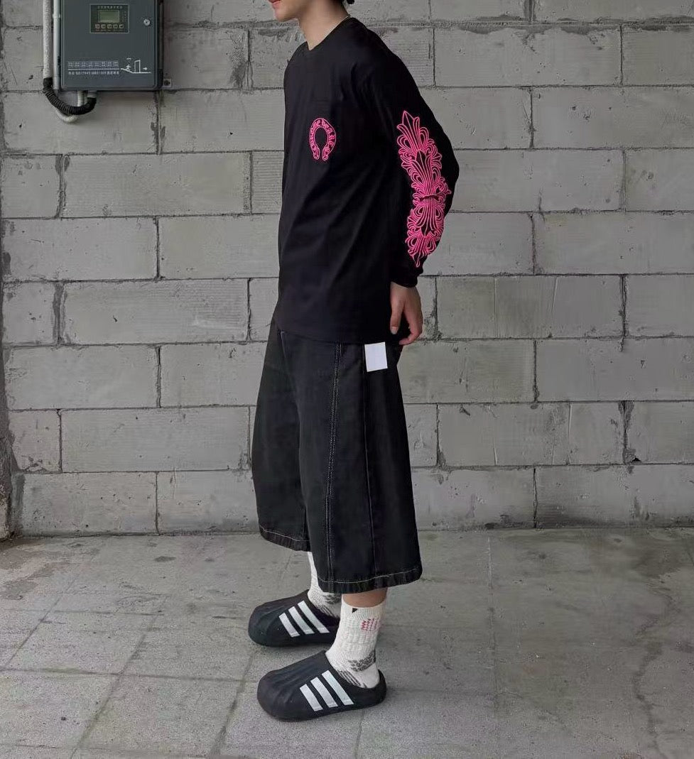 크롬하츠 홀스슈 로고 롱 슬리브 티셔츠