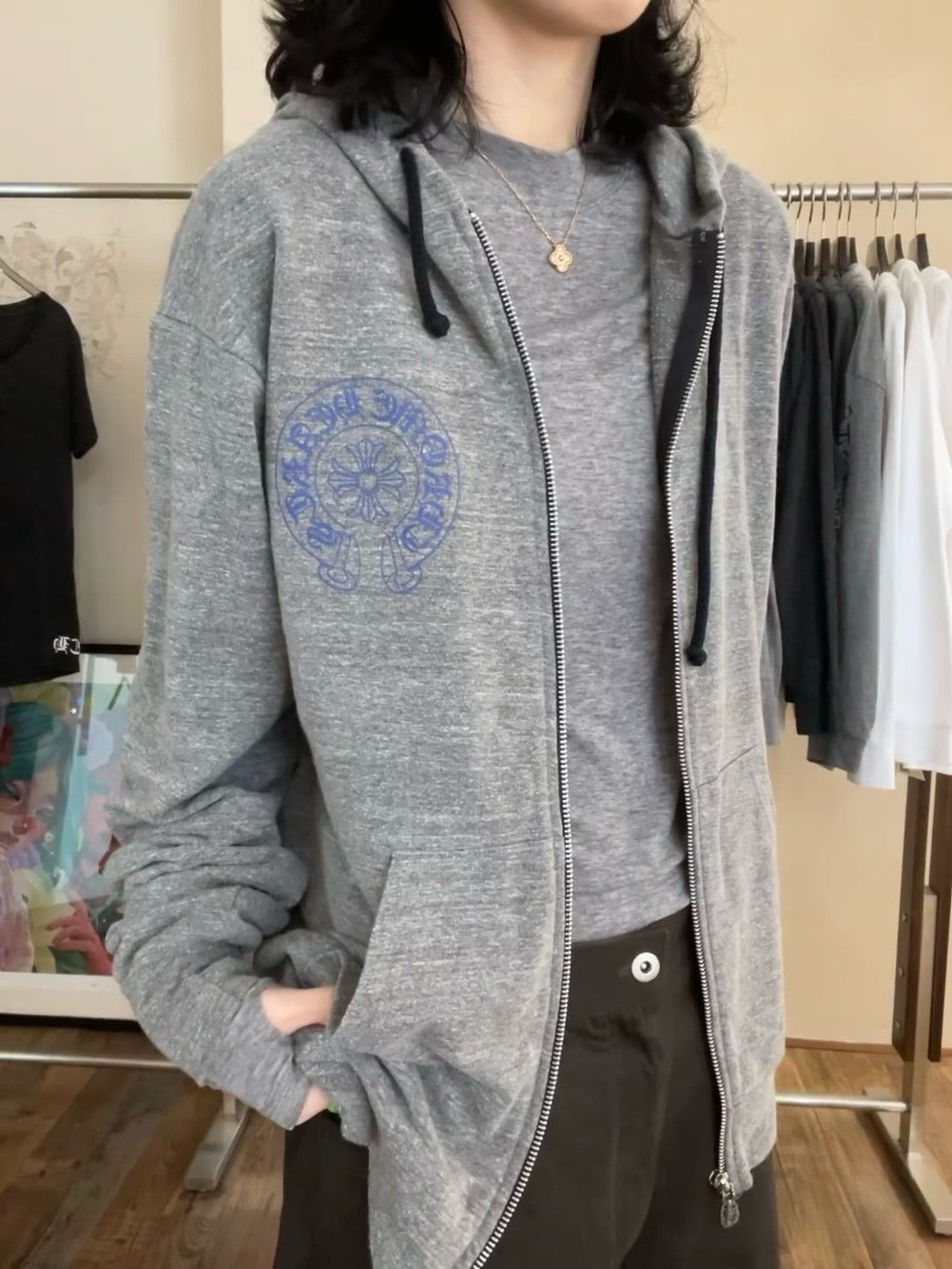 크롬하츠 멀티패턴 백로고 후드