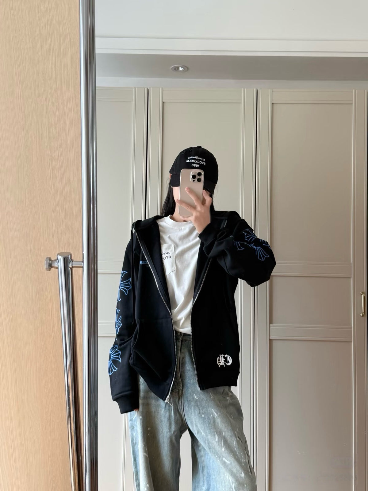 크롬하츠 블루 플러스 후드 집업
