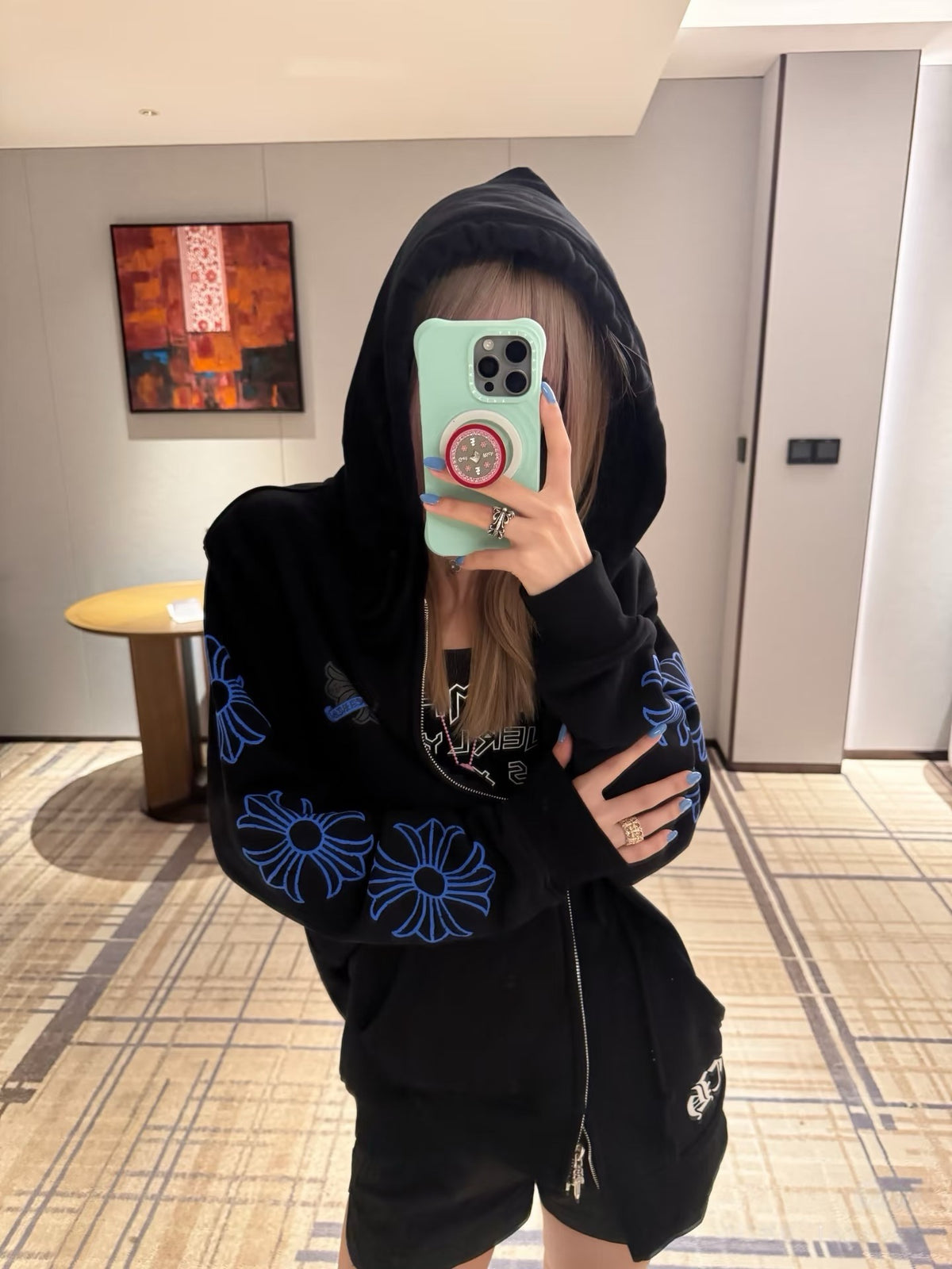크롬하츠 블루 플러스 후드 집업