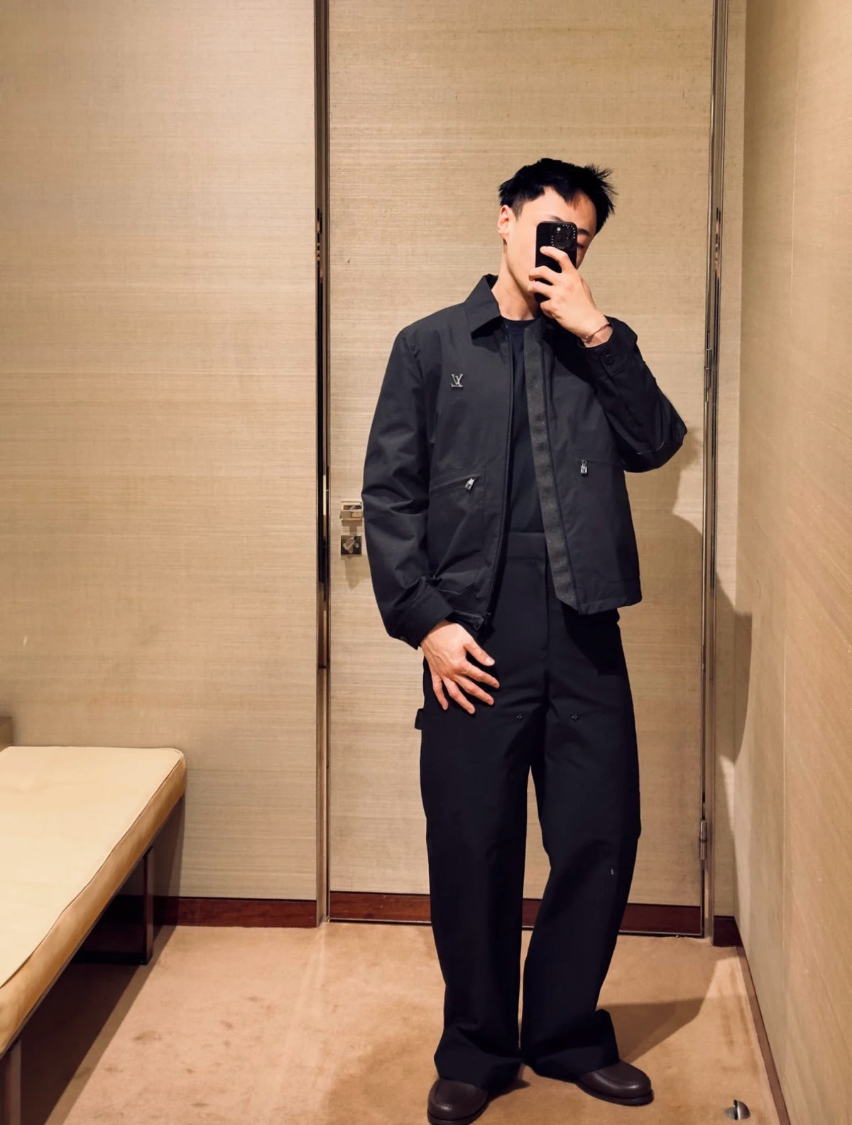 루이비통 코튼 립스톱 스태프 자켓