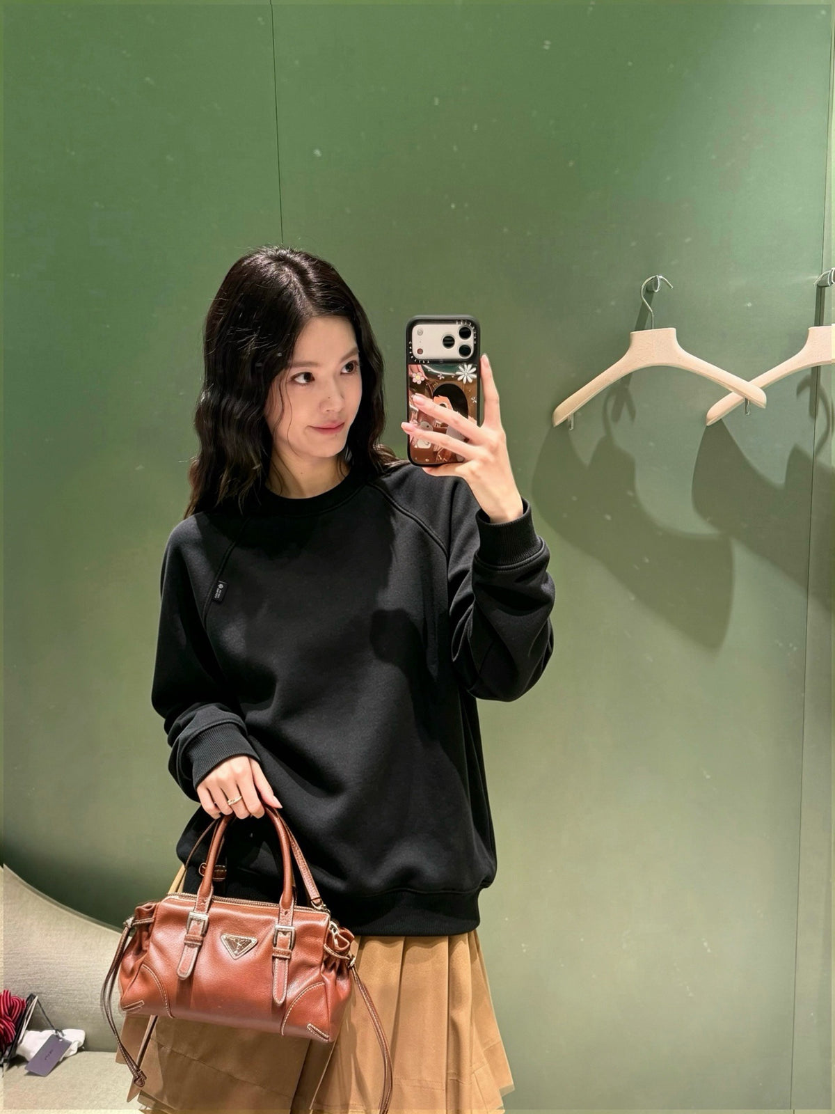 프라다 라운드넥 코튼 스웨트 셔츠