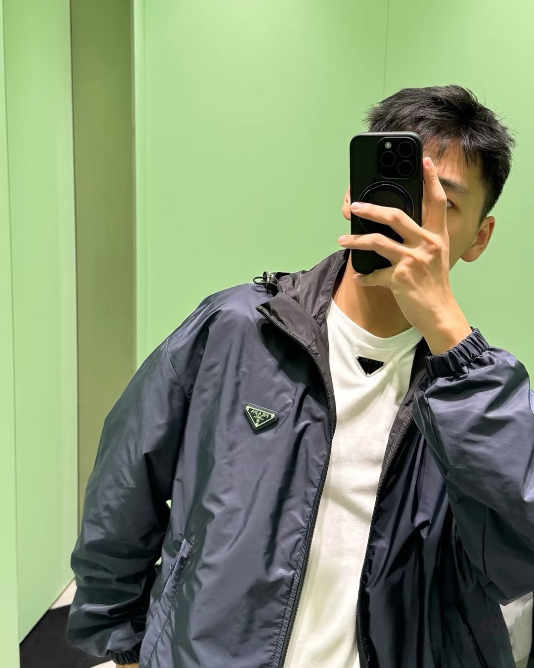 프라다 리버시블 후드 자켓