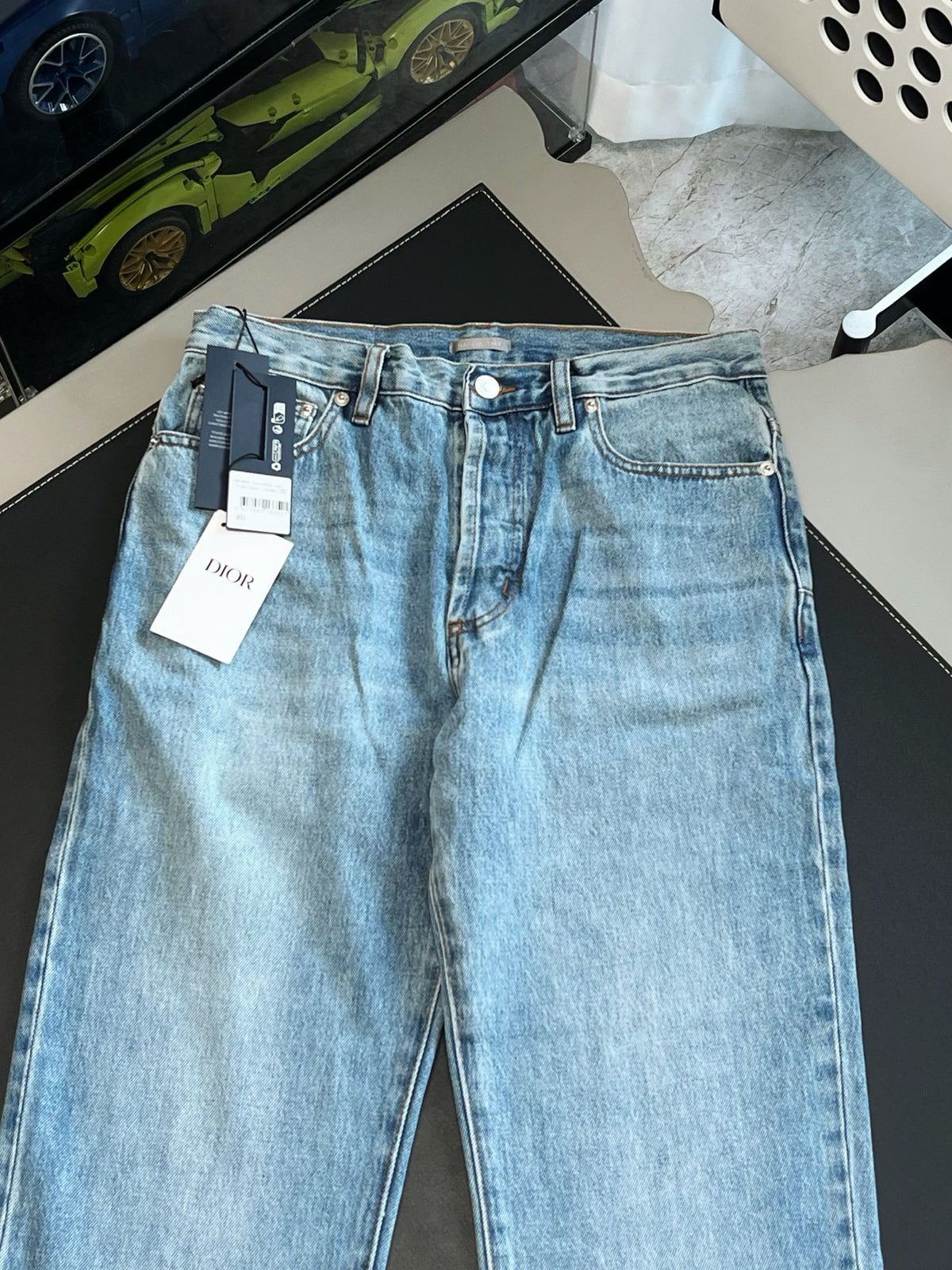 디올 퀄팅 데님 팬츠
