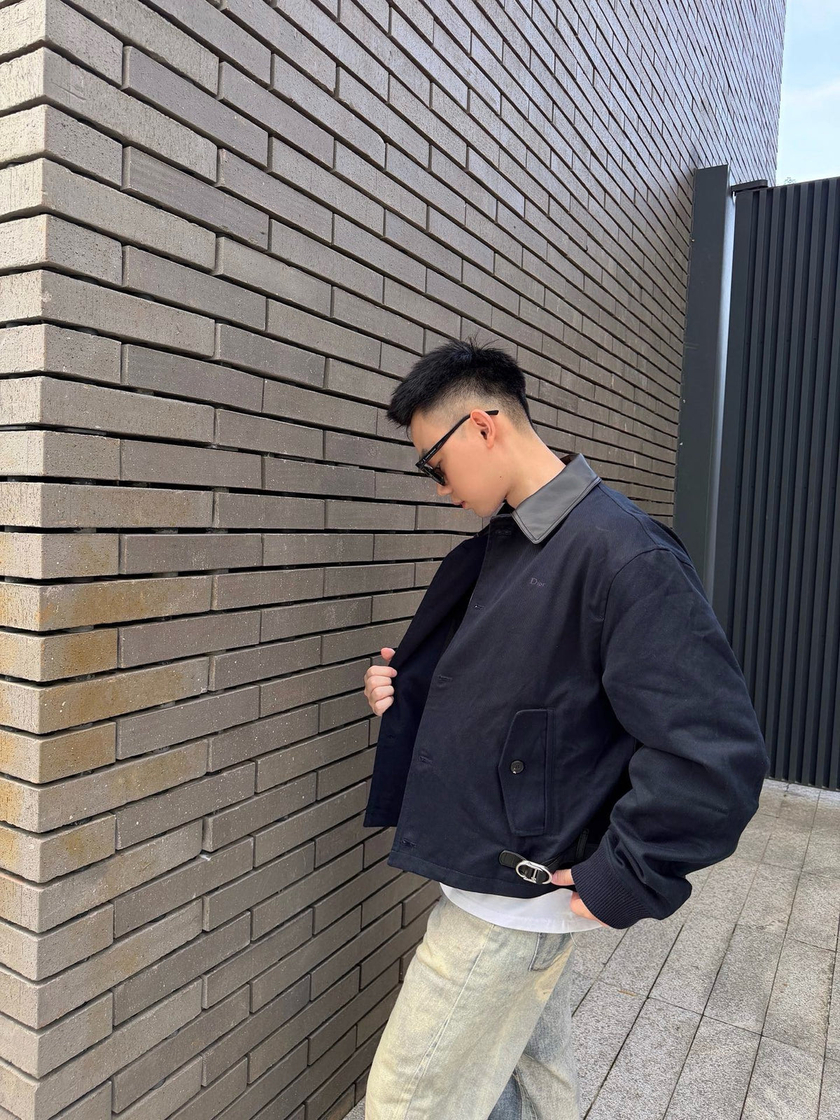 디올 블루 코튼 개바딘 블루종