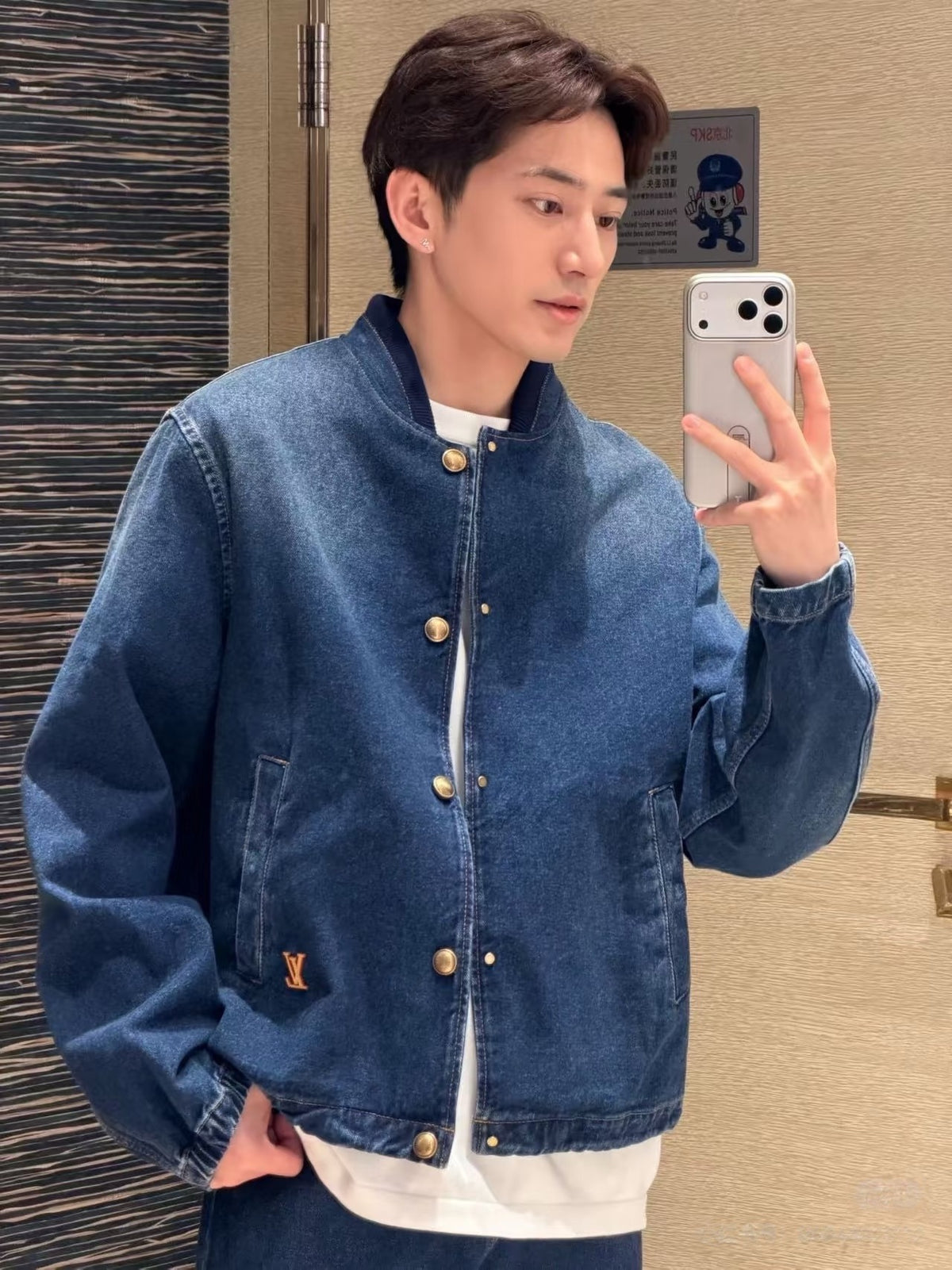 루이비통 데님 코치 자켓