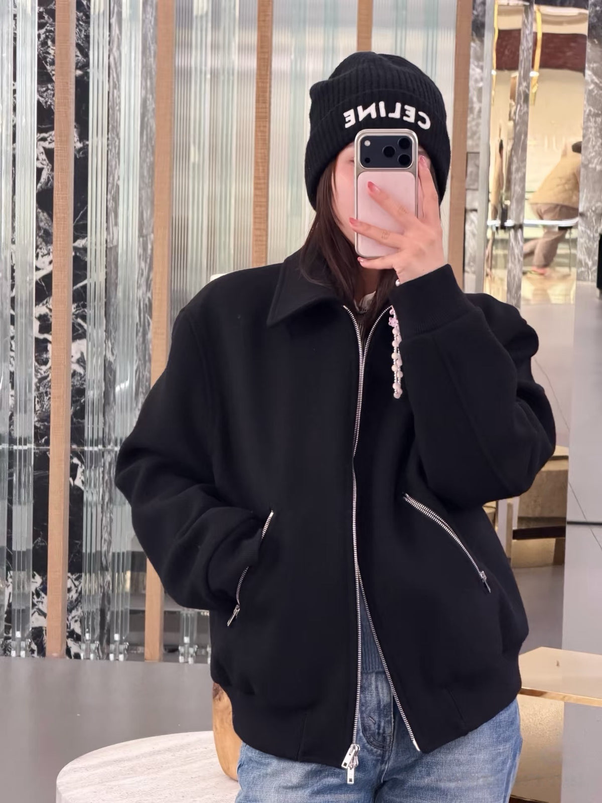 CEL 텍스처드 울 테디 자켓