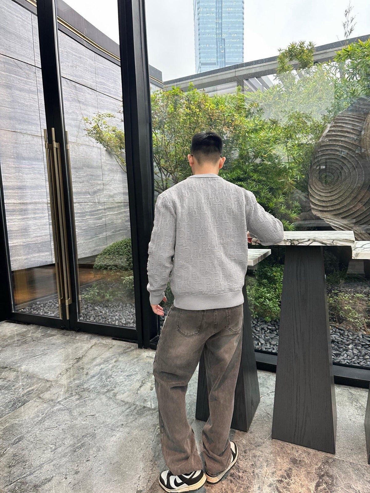 디올 오블리크 코튼 블렌드 스웨터