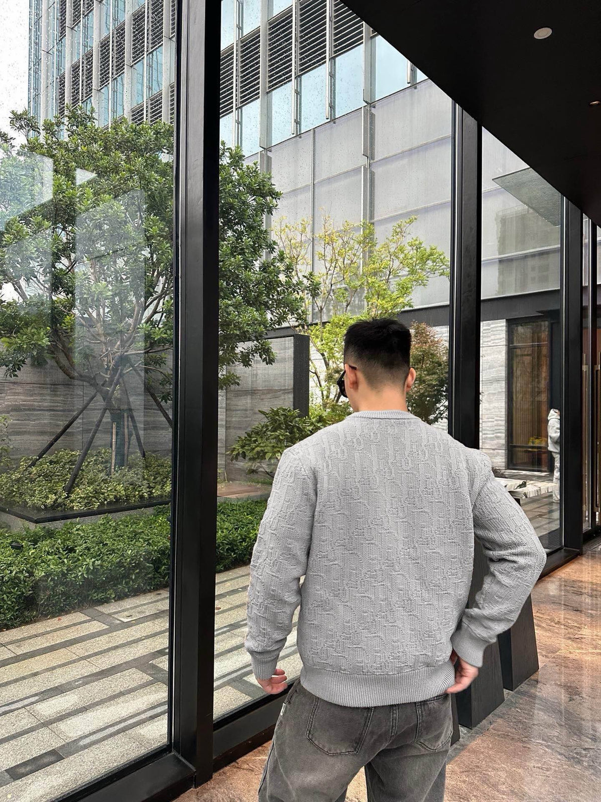 디올 오블리크 코튼 블렌드 스웨터