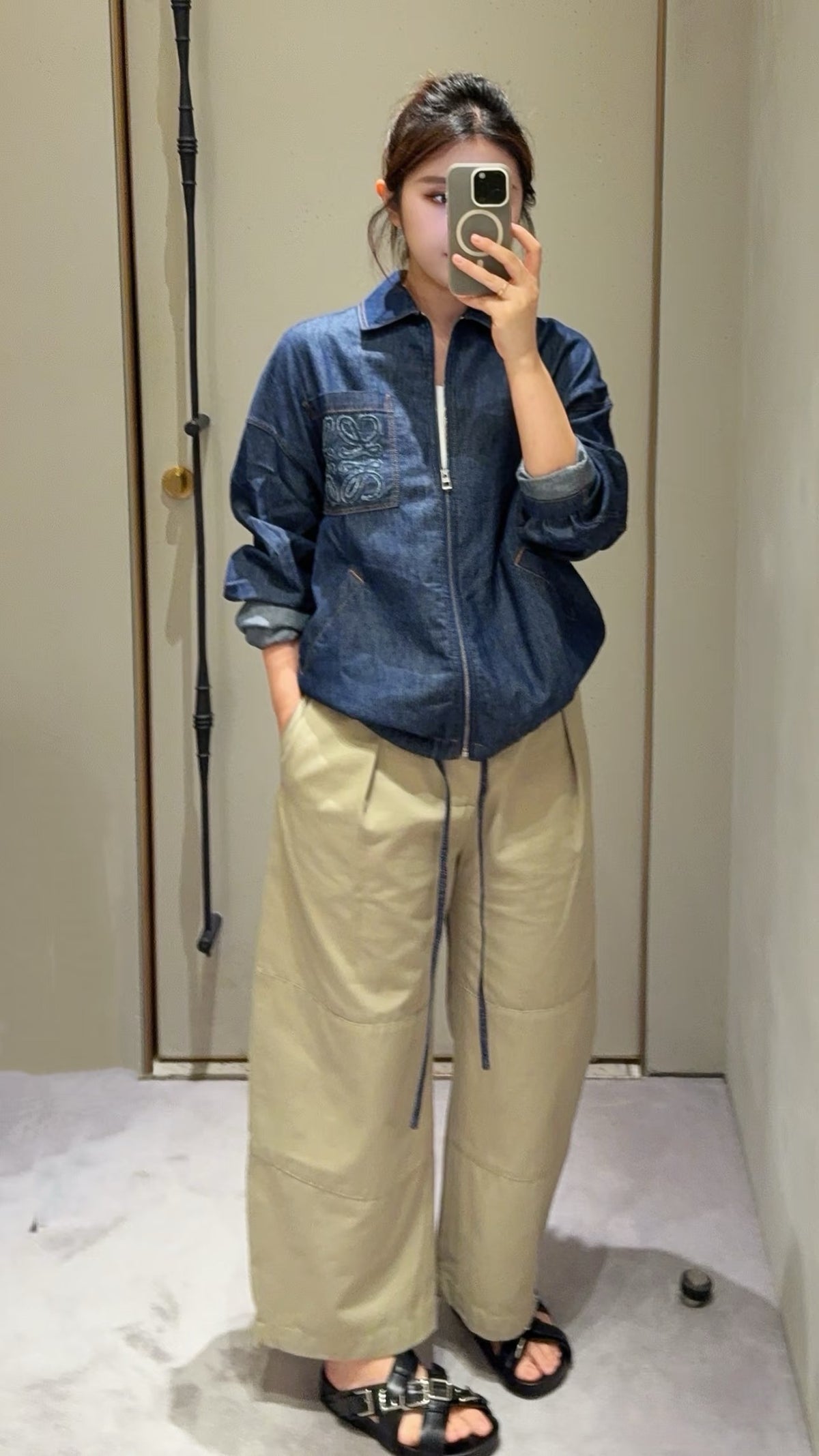 로에베 아나그램 코튼 집업 자켓