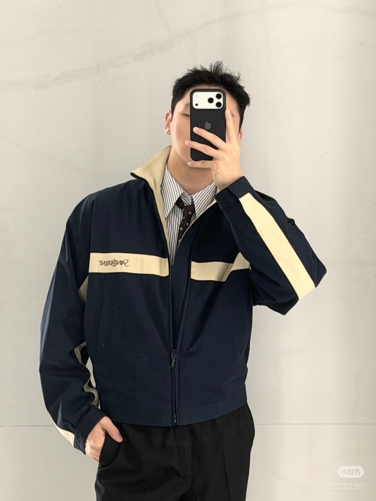 생로랑 코튼 캔버스 자켓