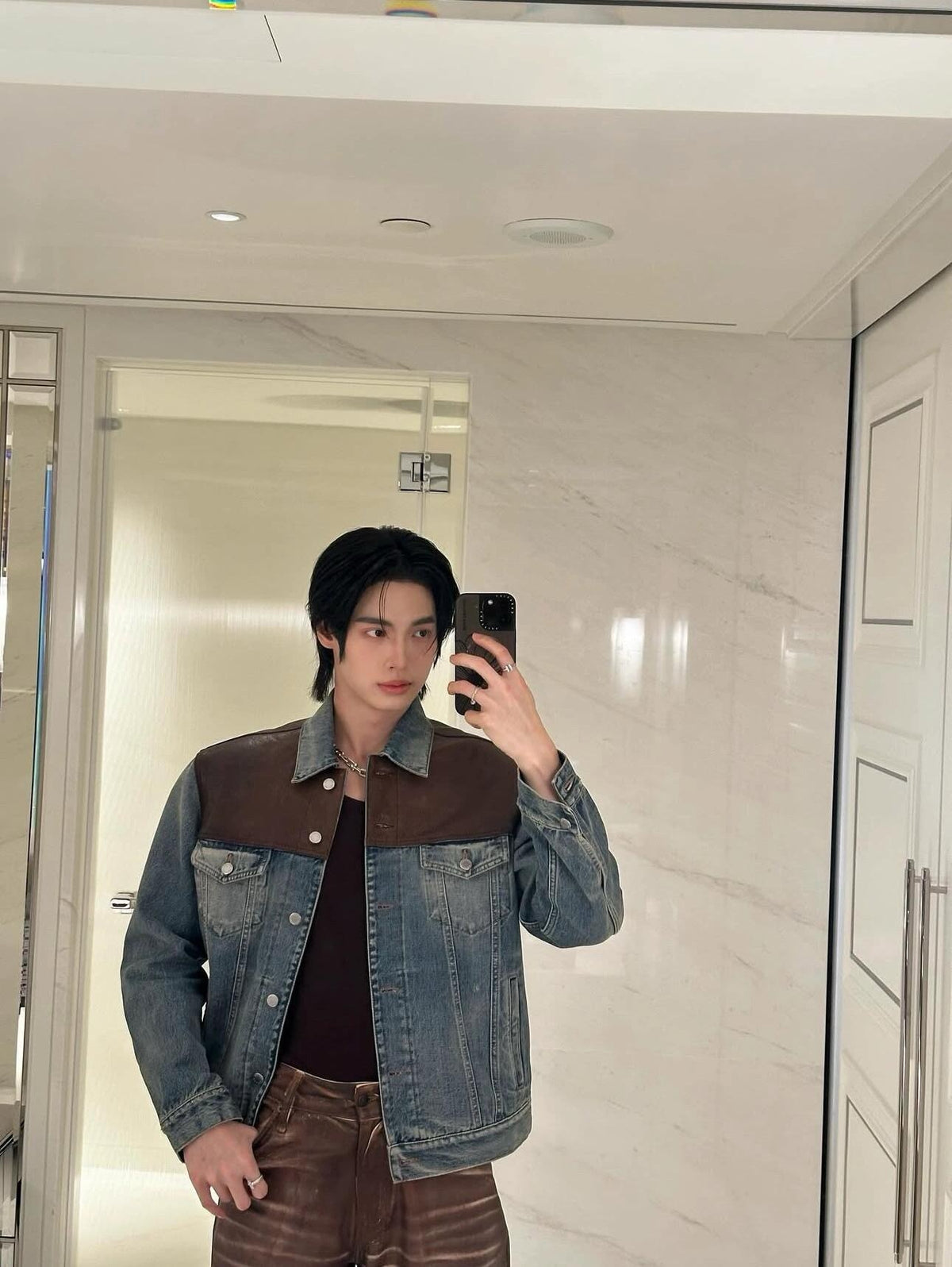 프라다 블리치 데님 오버사이즈 자켓