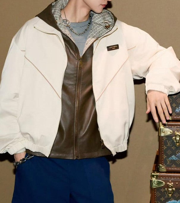 루이비통 새틴 트랙 톱 집업 자켓