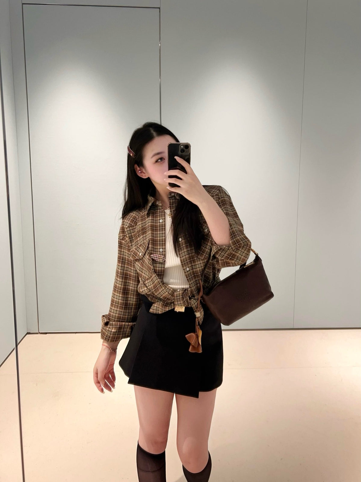 미우미우 플레이드 셔츠
