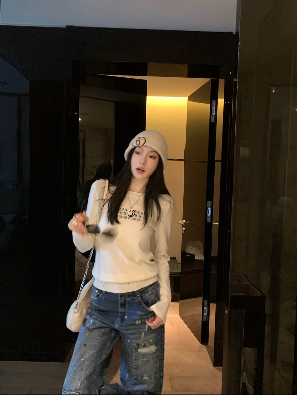 메종 마르지엘라 뉴메릭 크루넥 니트