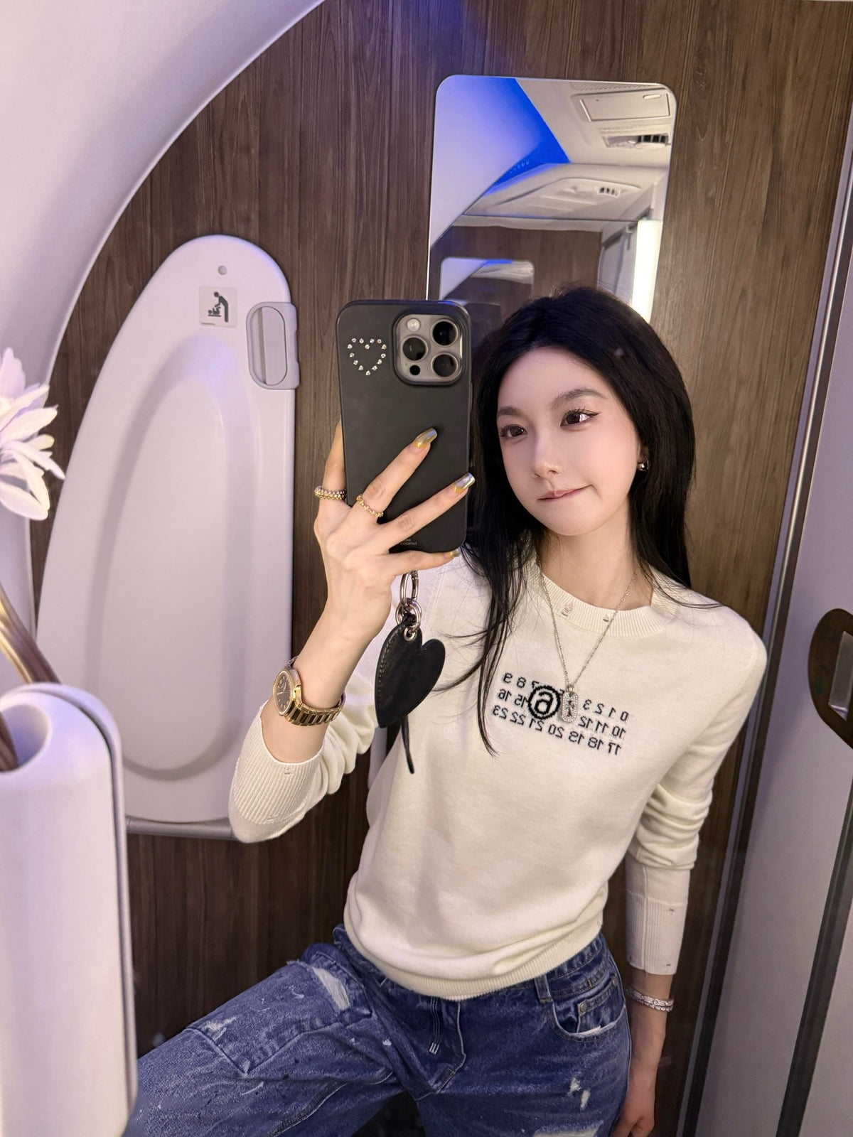 메종 마르지엘라 뉴메릭 크루넥 니트