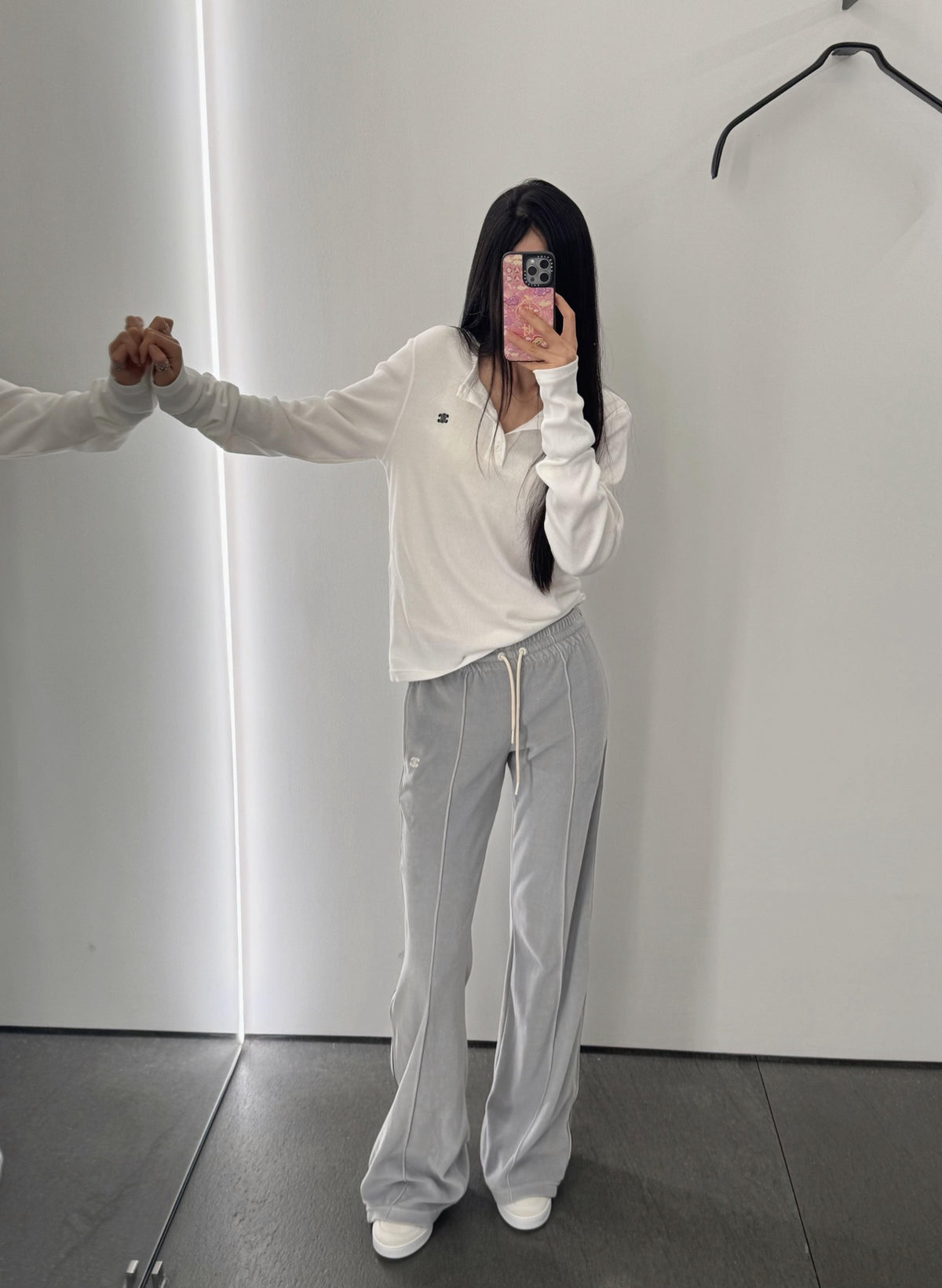 셀린느 스트라이프 벨벳 코튼 트랙수트 팬츠