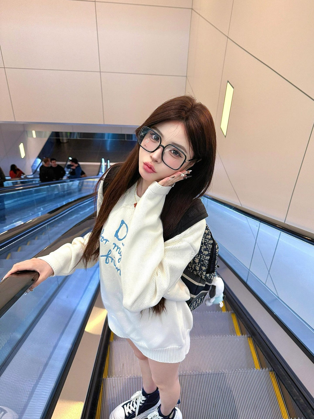 디올 x 하일톤 넬 코튼 블렌드 저지 스웨터