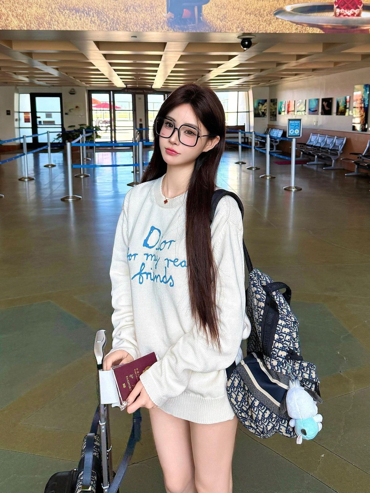 디올 x 하일톤 넬 코튼 블렌드 저지 스웨터