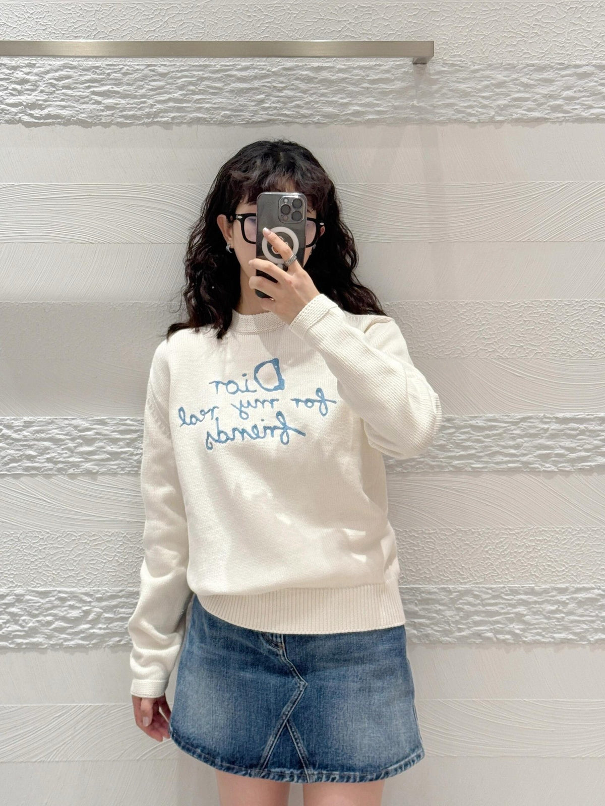 디올 x 하일톤 넬 코튼 블렌드 저지 스웨터