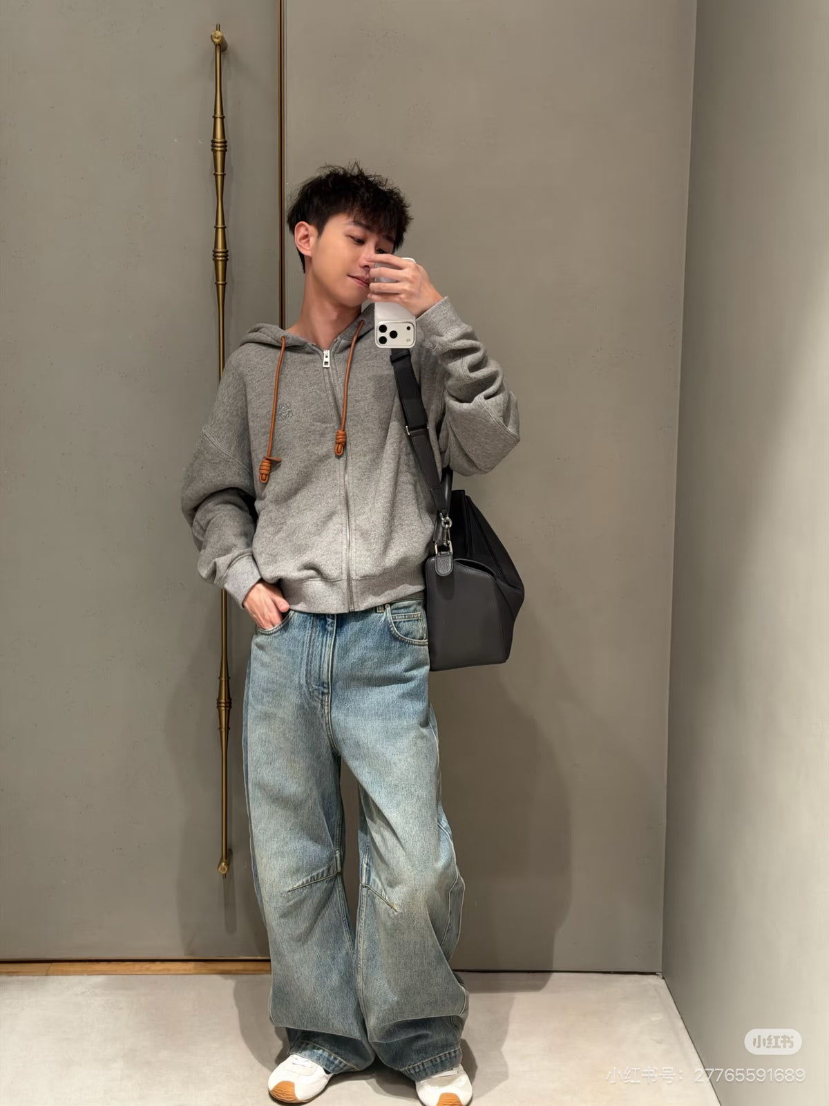 로에베 코튼 캐시미어 후드 집업