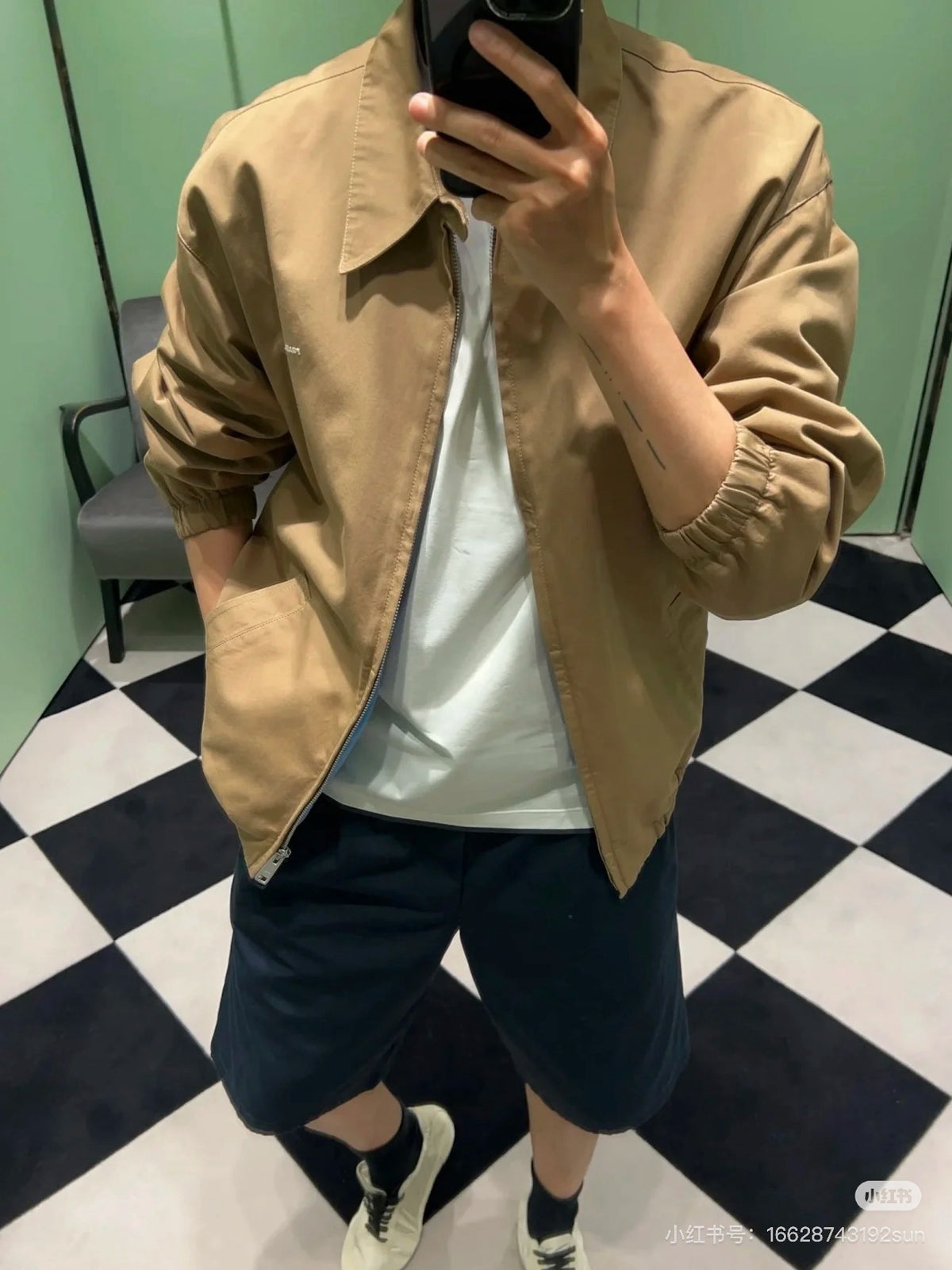 프라다 배색 코튼 자켓