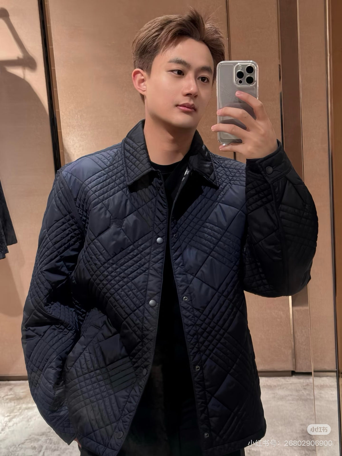 버버리 체크 스티치 자켓