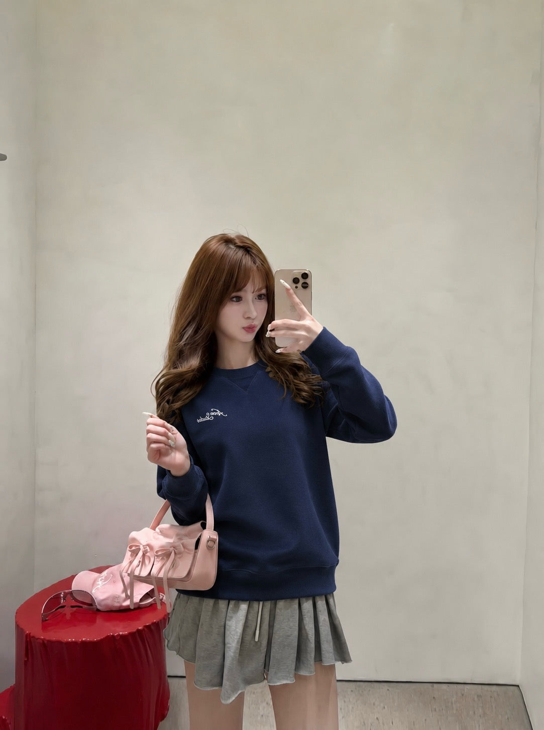 아크네 스튜디오 필기 로고 스웨트 셔츠