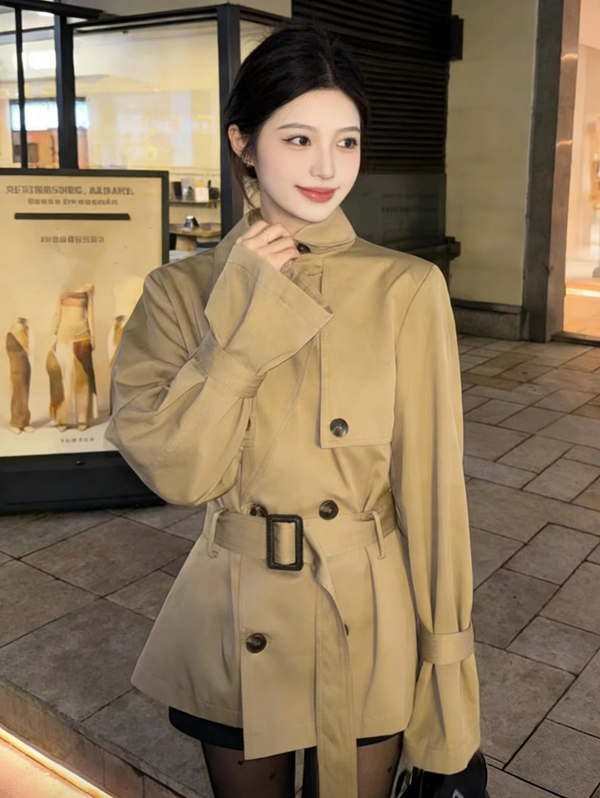 버버리 코튼 블렌드 트렌치 자켓